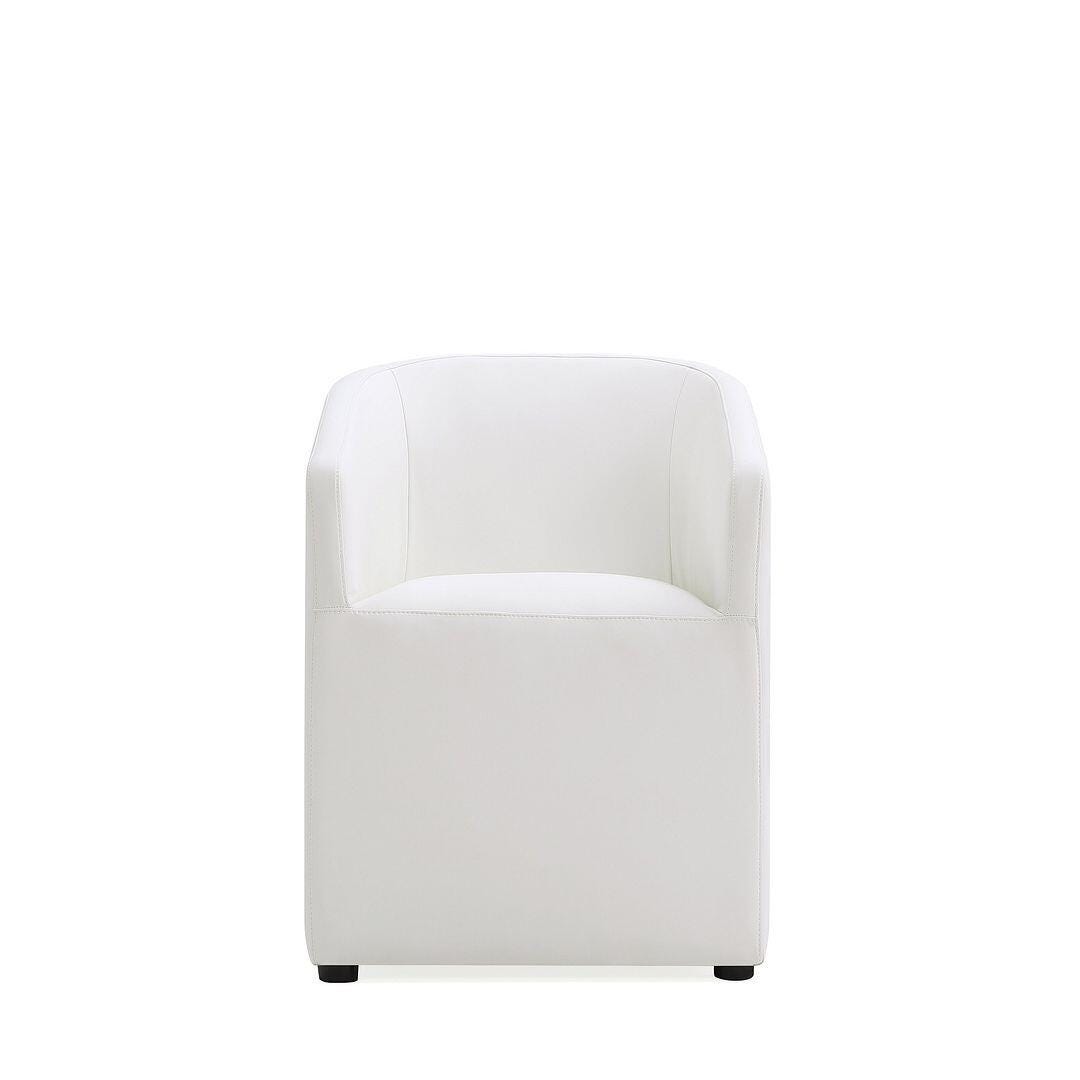 Manhattan Comfort Anna Upholstered Dining Armchair, Cream, large