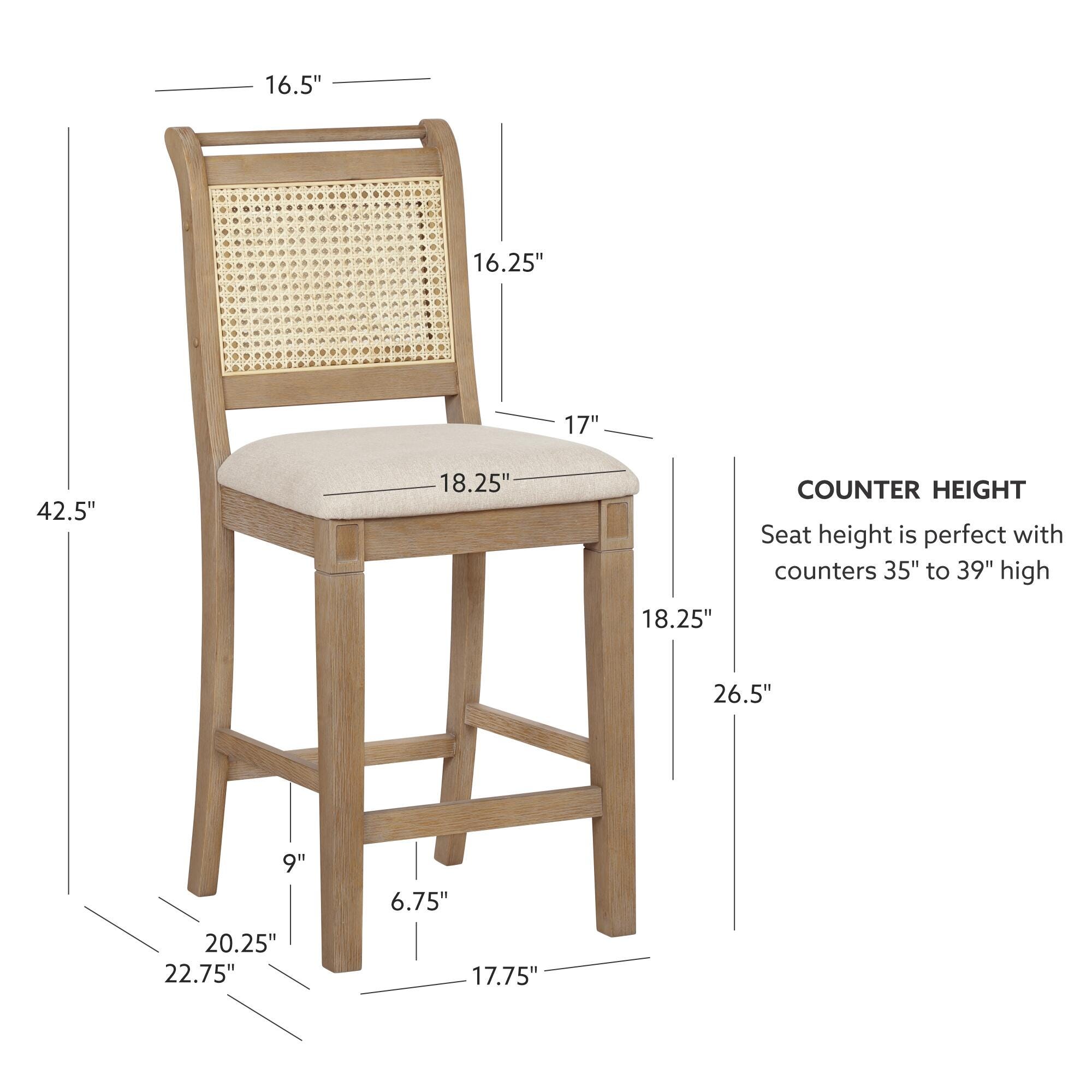 Linon Meri Counter Height Counter Stool, , large