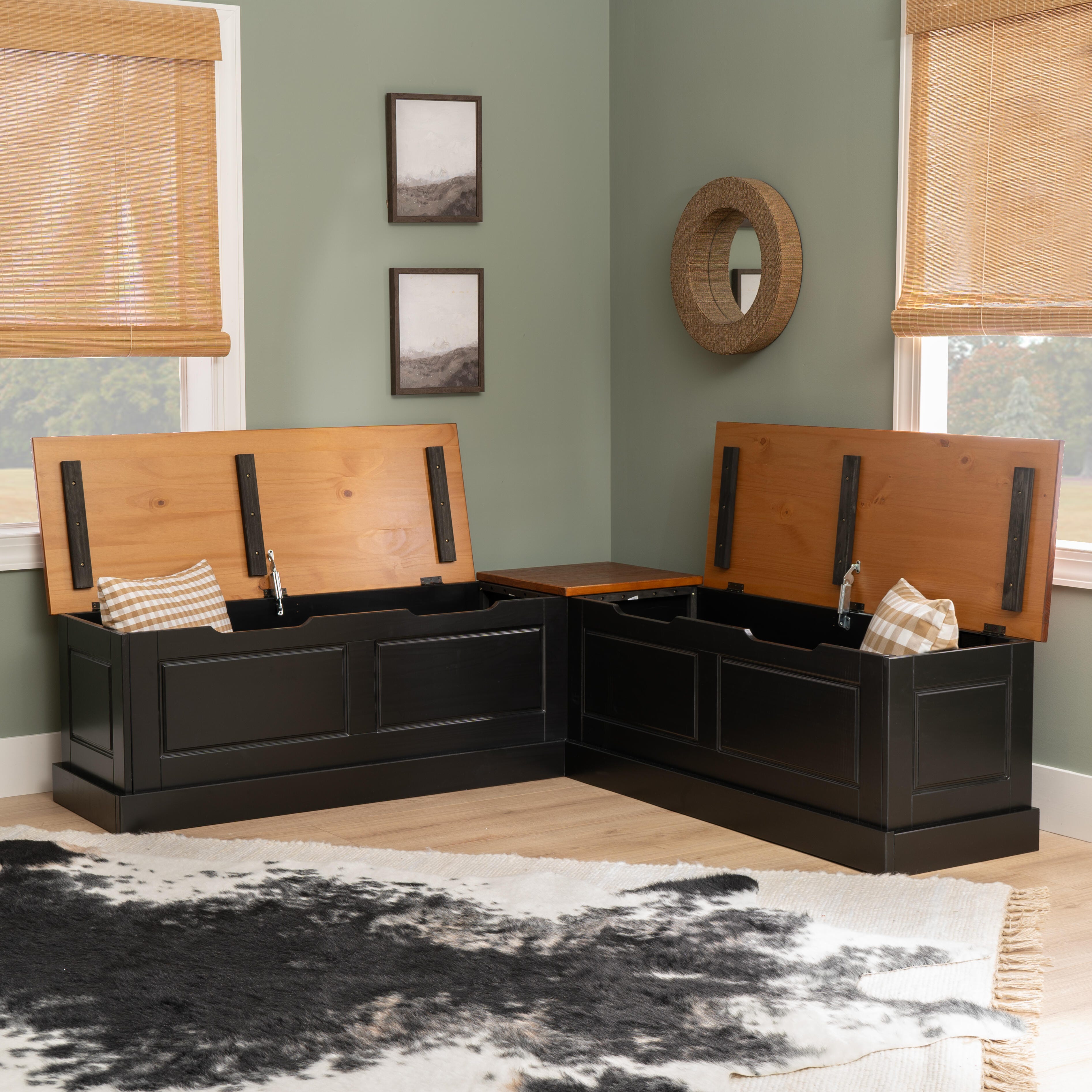 Linon Landin Backless Storage Nook, , large