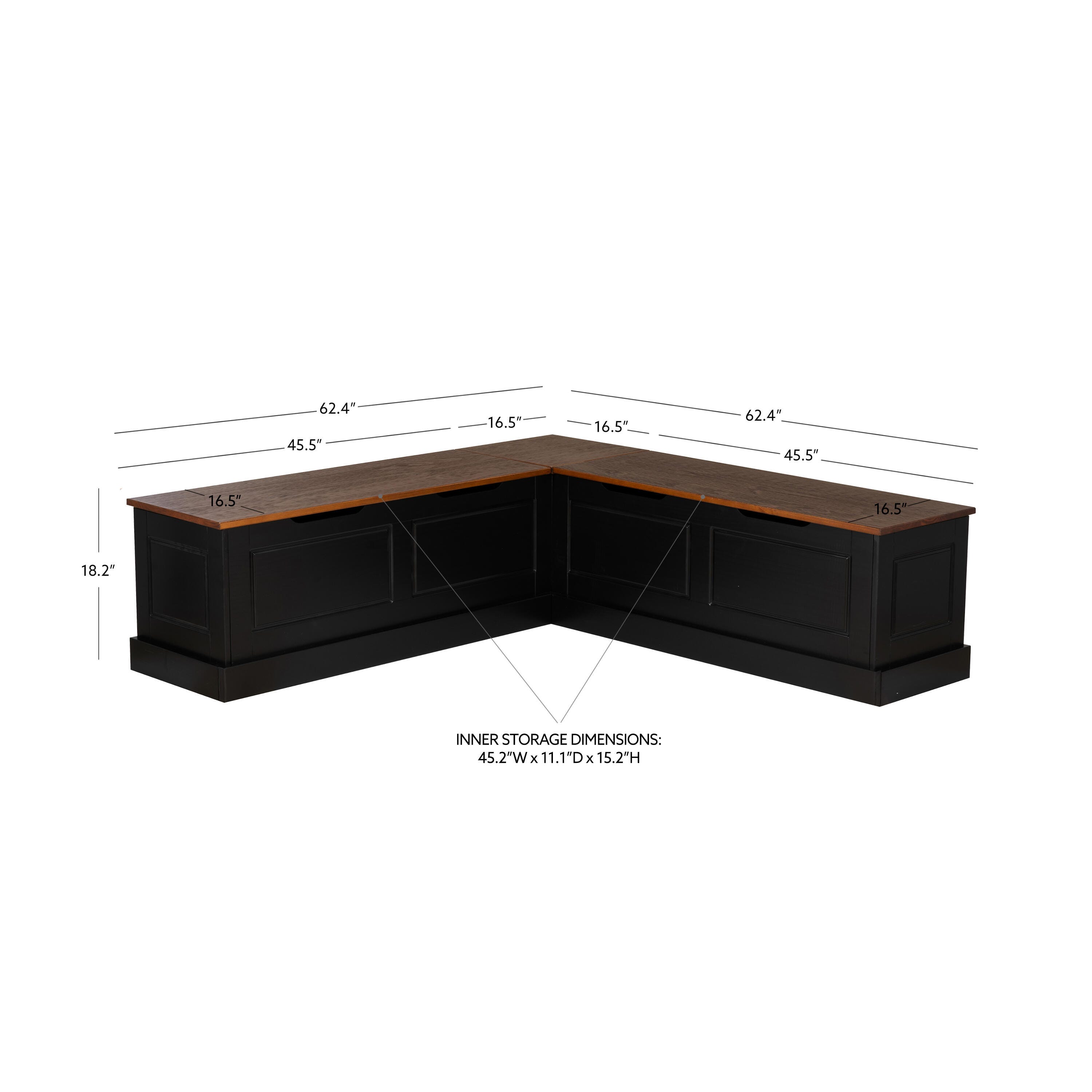 Linon Landin Backless Storage Nook, , large