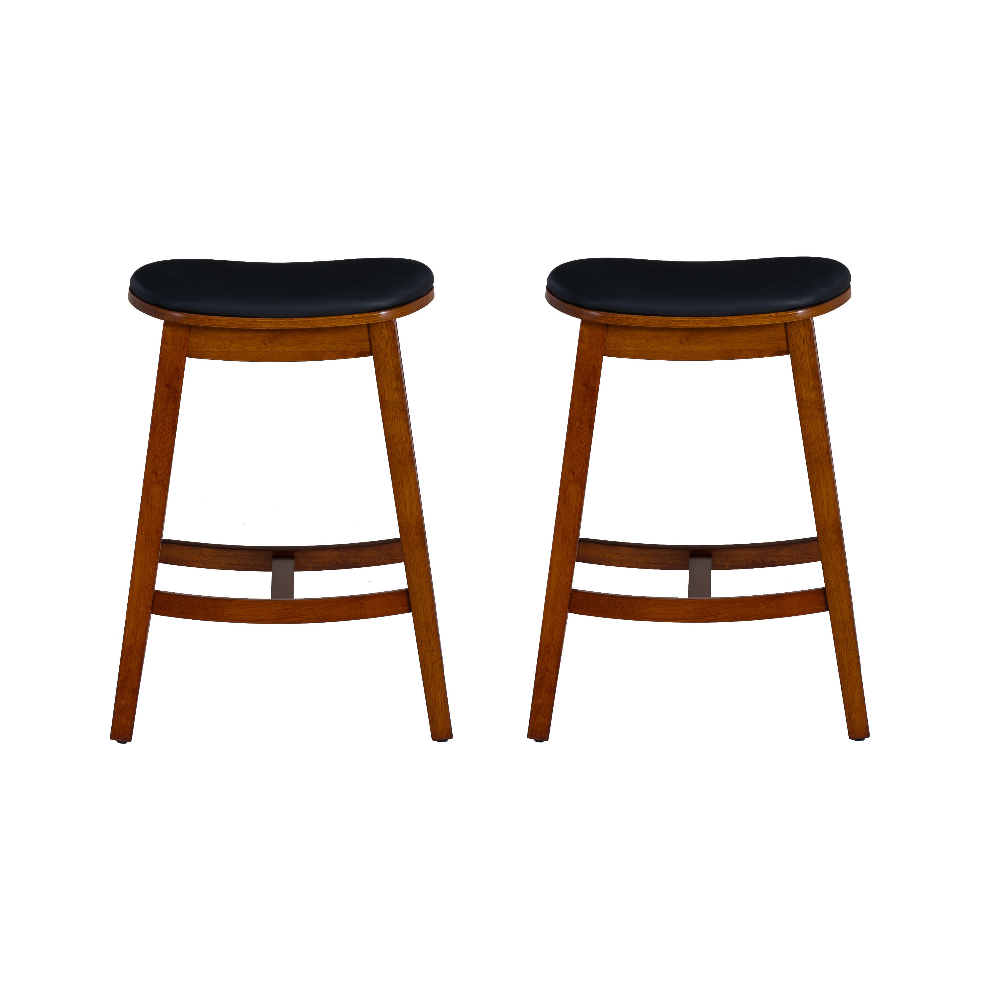 Linon Carmen Counter Height Bar Stools (Set of 2), Brown, large