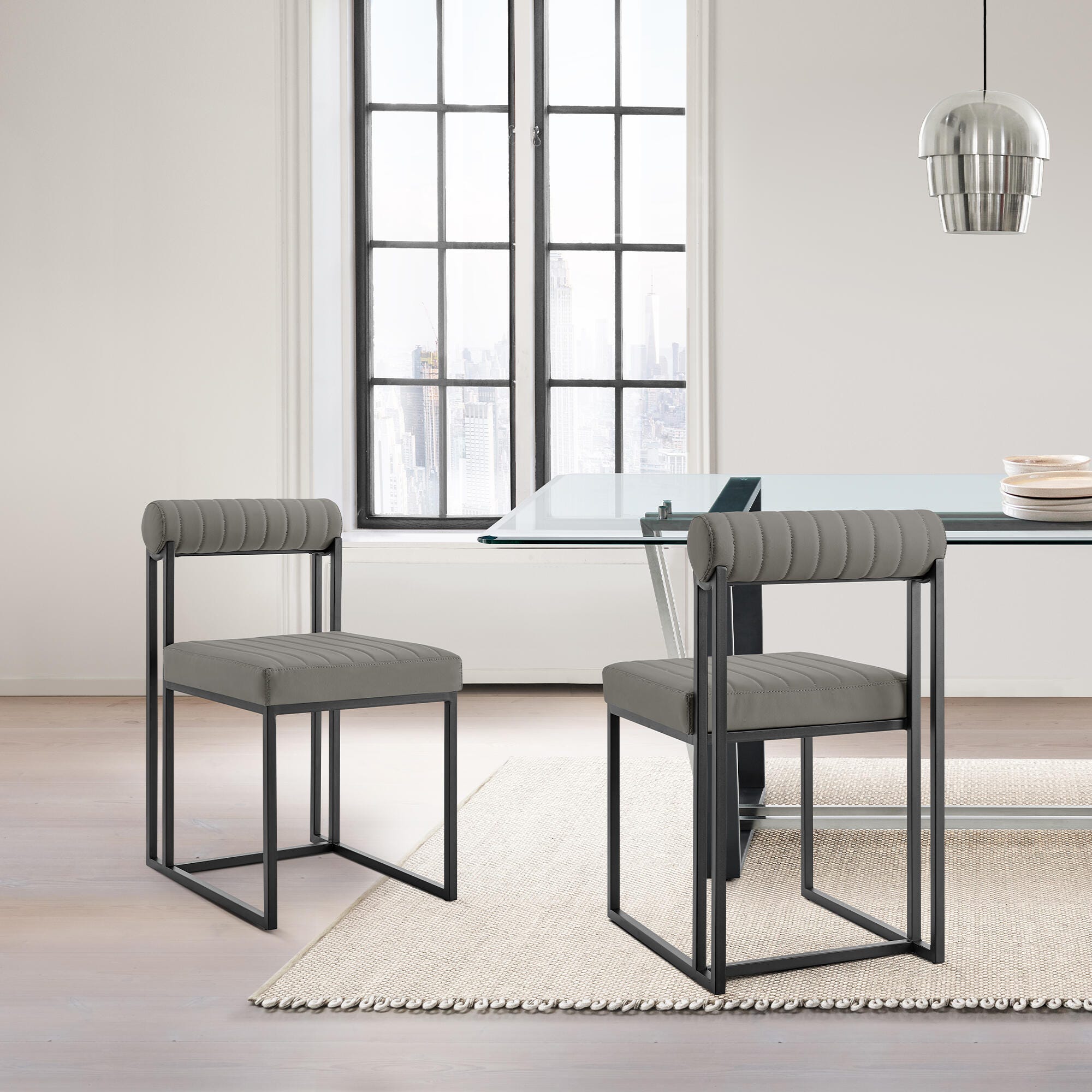 Anastasia Dining Chair (Set of 2), Dark Gray, large
