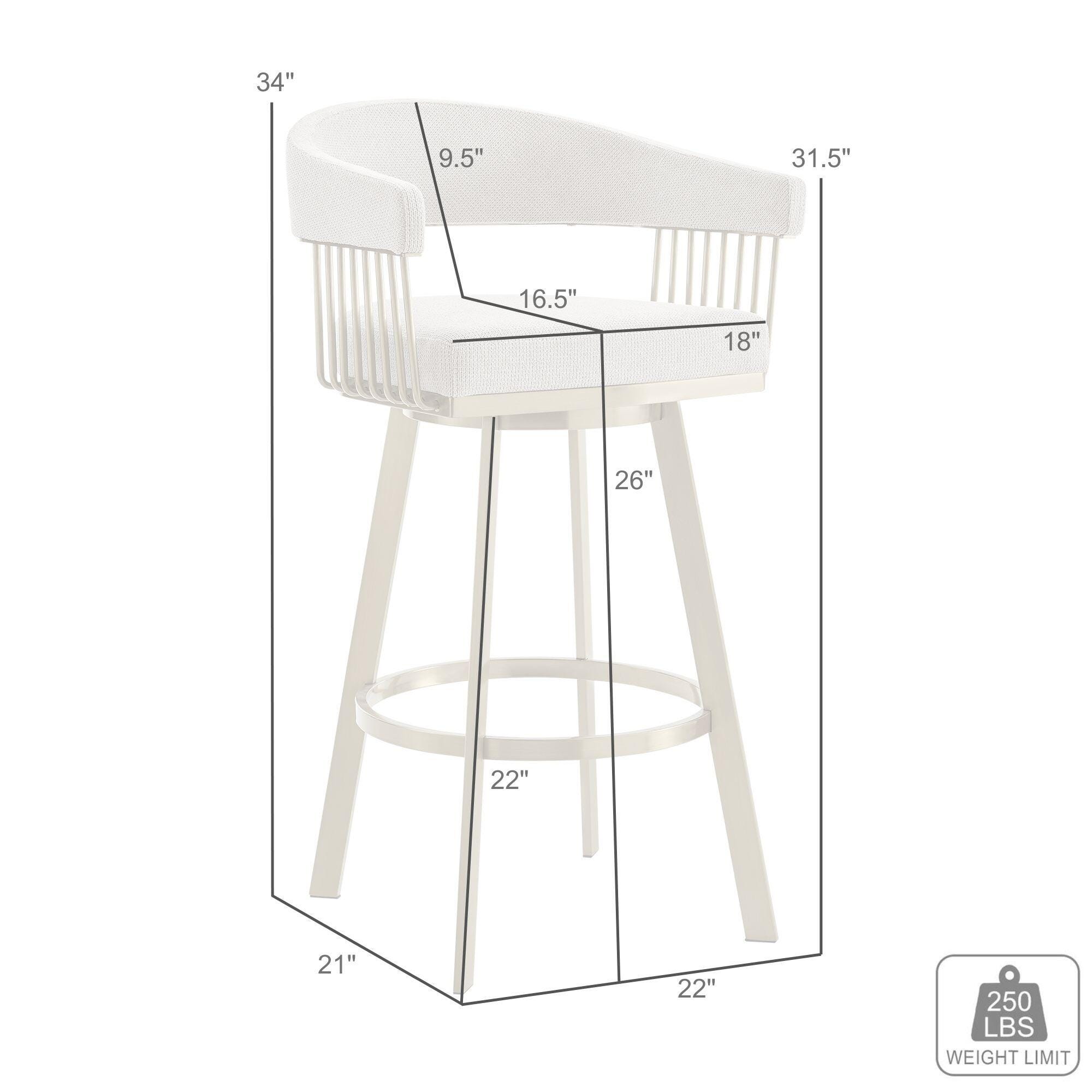 Chelsea Swivel Counter Height Bar Stool, Silver, large