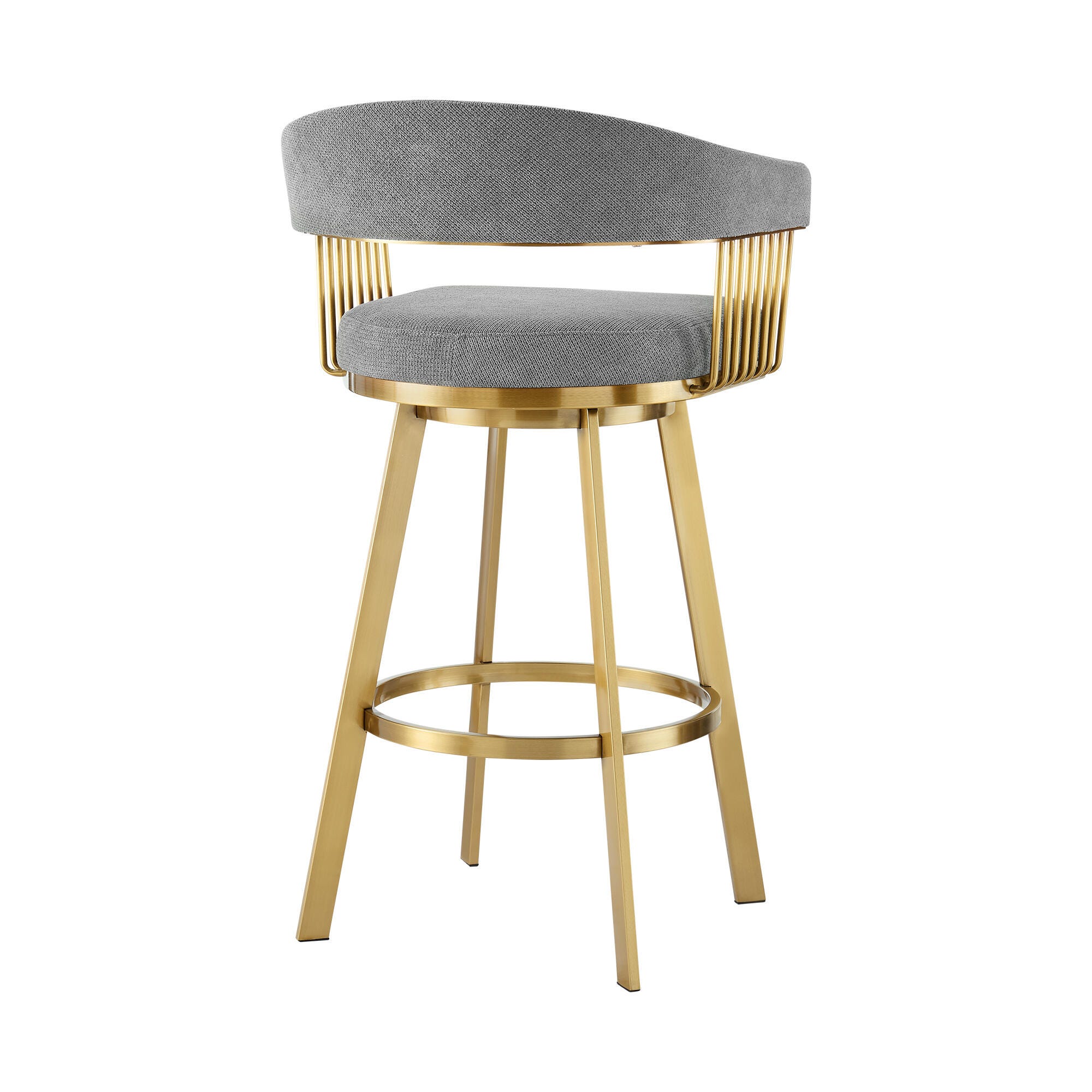 Chelsea Swivel Bar Height Bar Stool, Anchor Gray, large