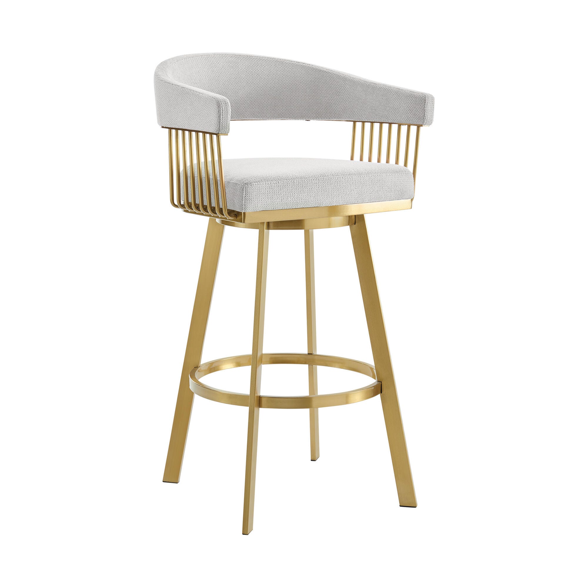 Chelsea Swivel Bar Height Bar Stool, Silver, large