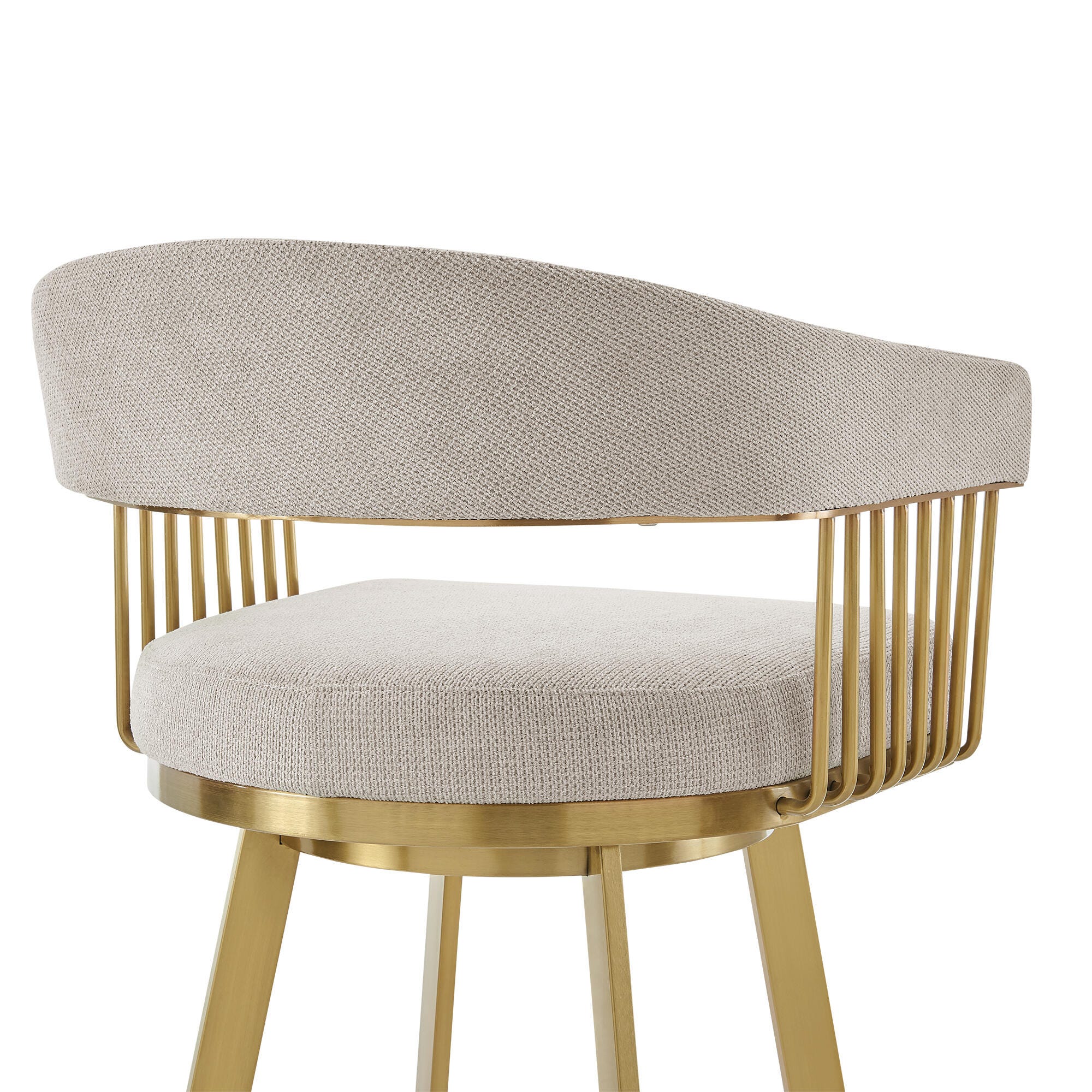 Chelsea Swivel Bar Height Bar Stool, Taupe, large