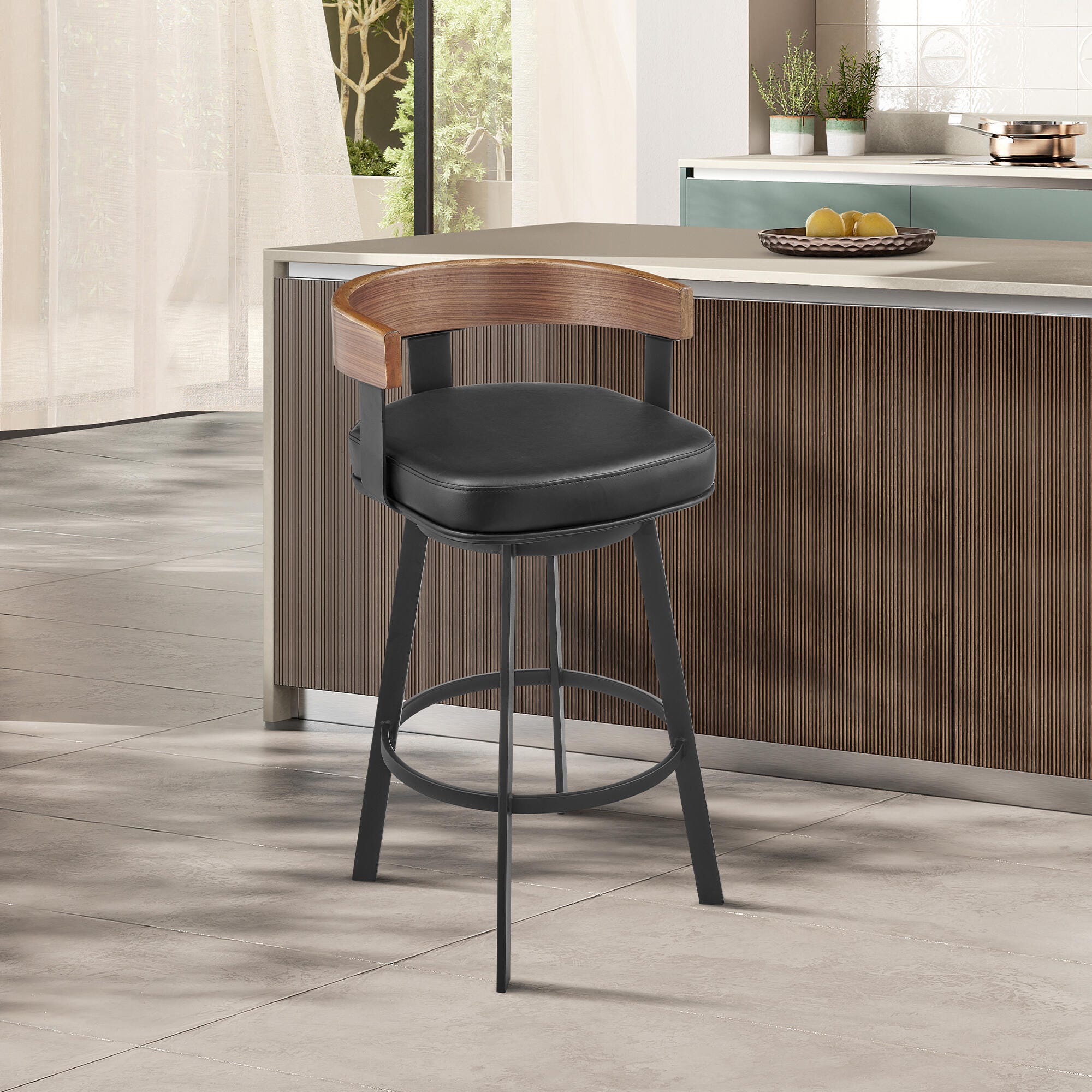 Idris Swivel Counter Height Bar Stool, Vintage Black, large