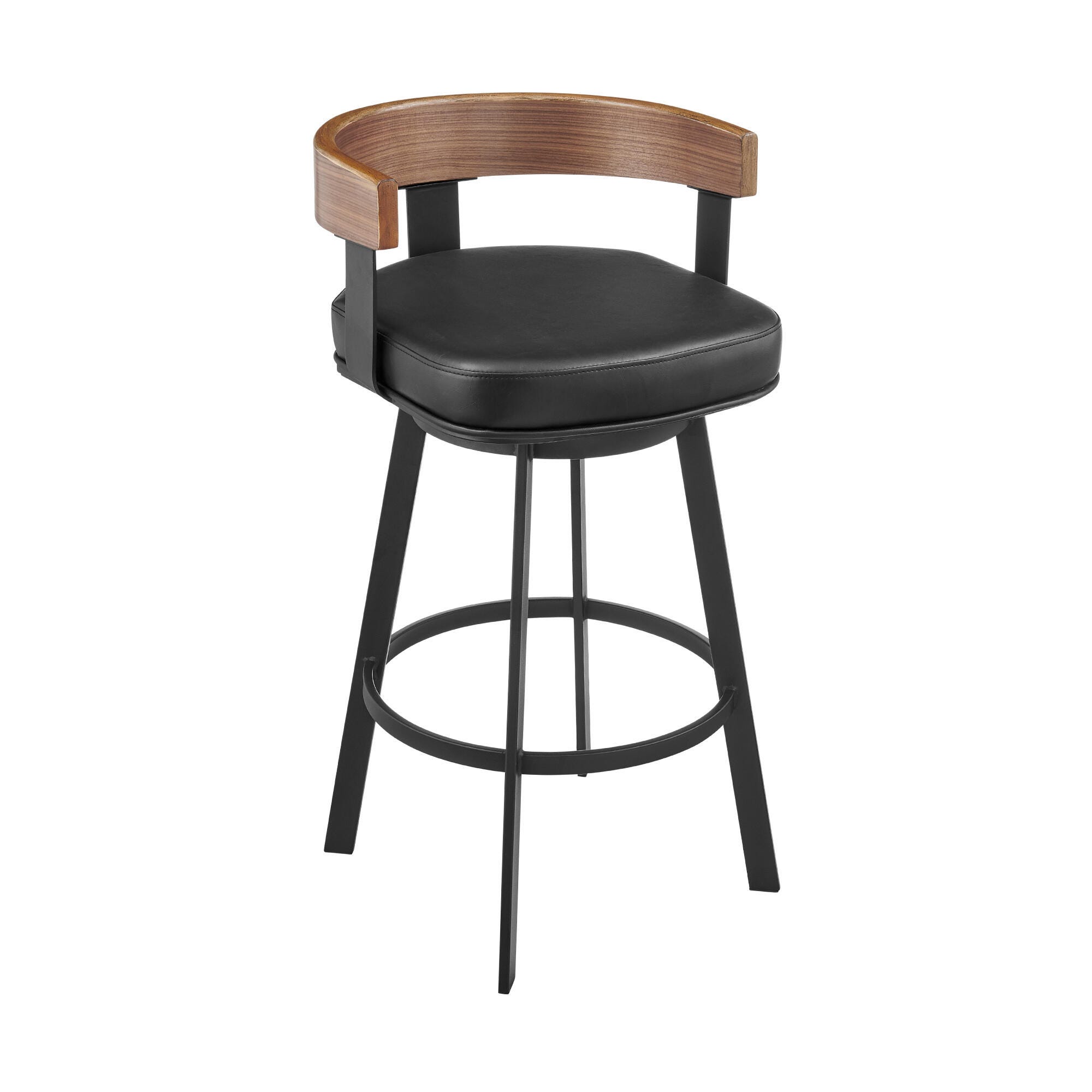 Idris Swivel Bar Height Bar Stool, Vintage Black, large