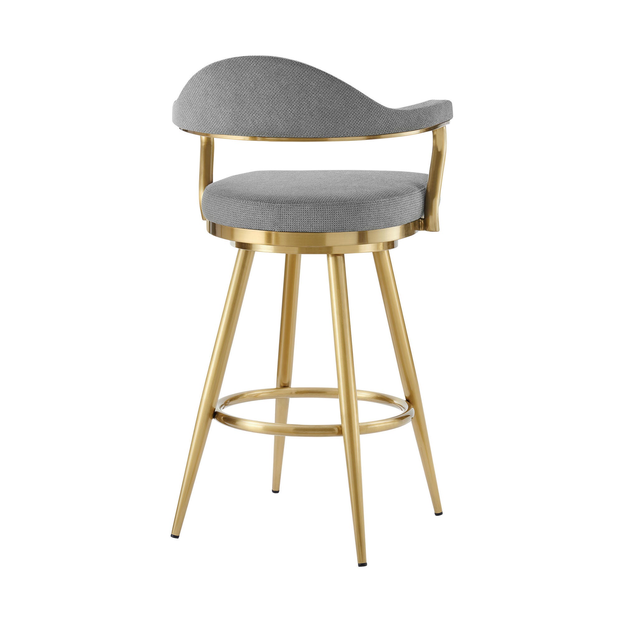 Justin Swivel Bar Height Bar Stool, Anchor Gray, large