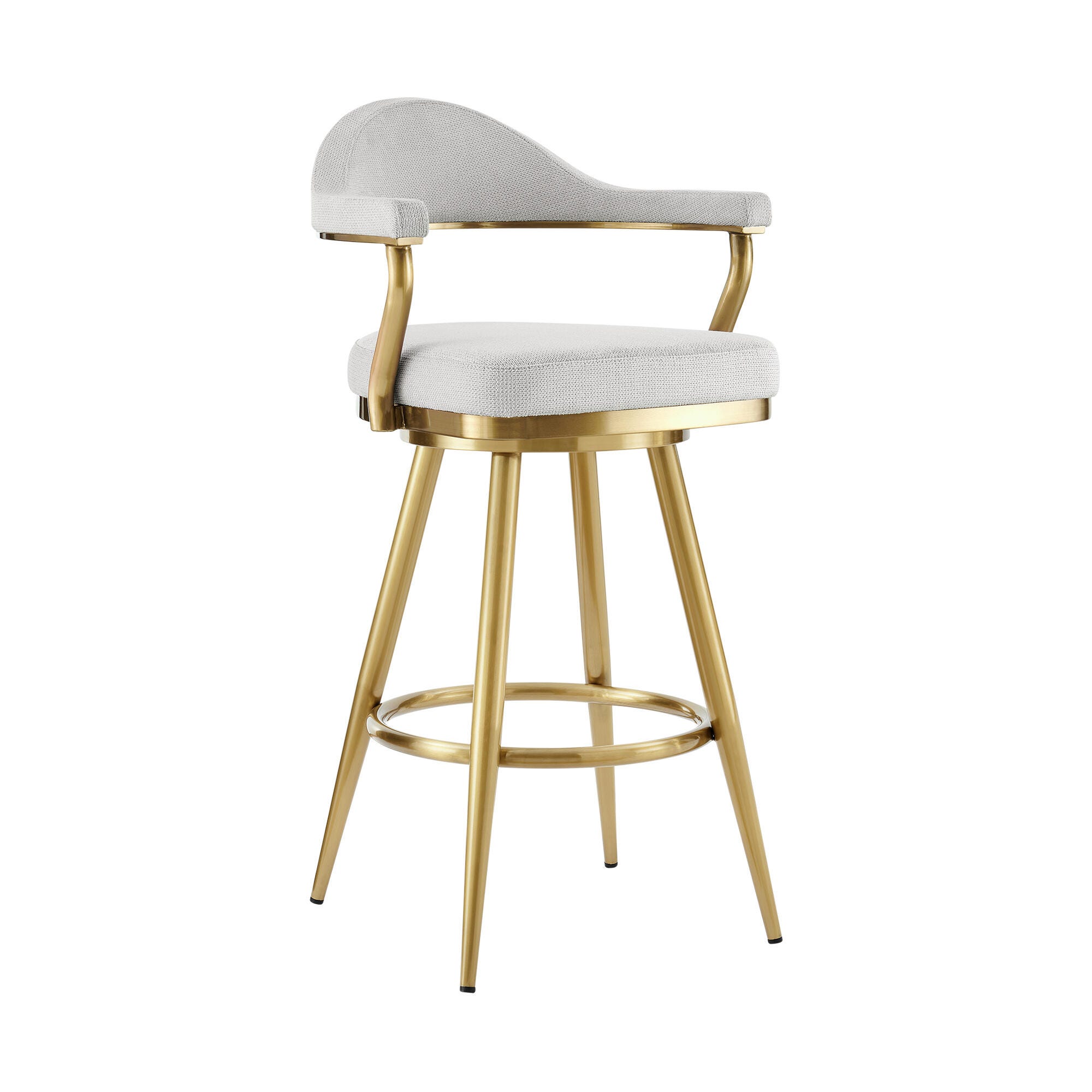Justin Swivel Bar Height Bar Stool, Silver, large