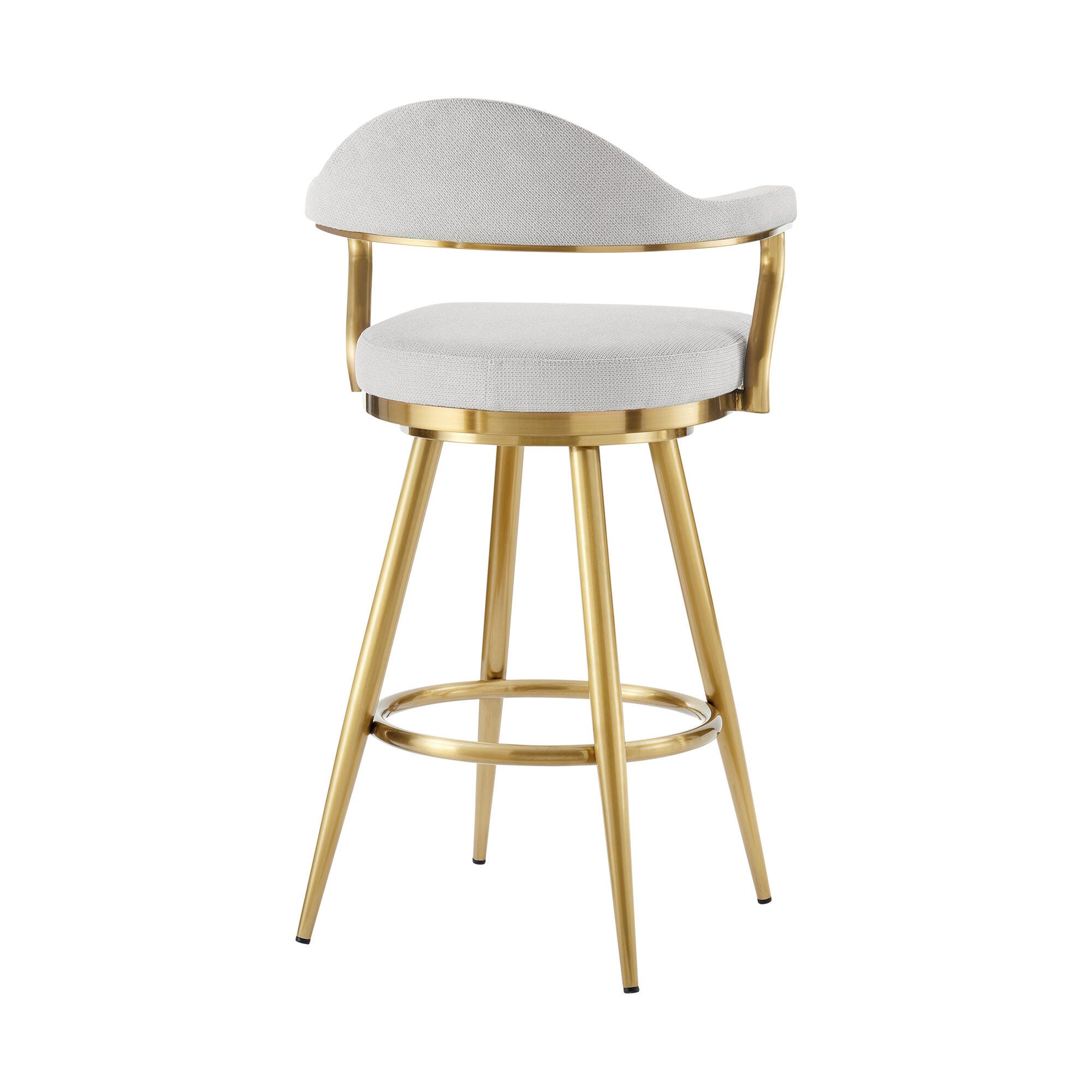 Justin Swivel Bar Height Bar Stool, Silver, large
