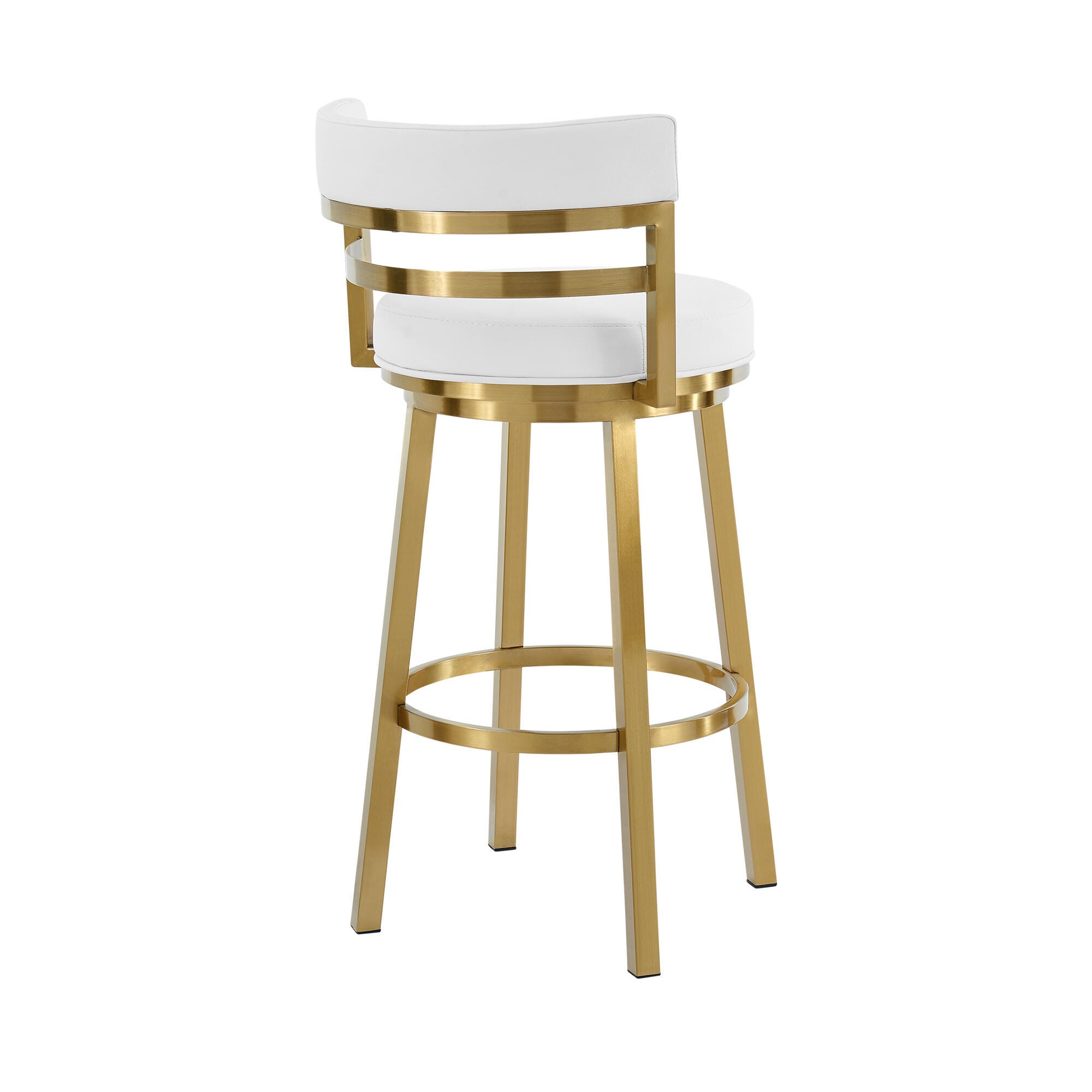 Madrid Swivel Counter Height Bar Stool, White, large