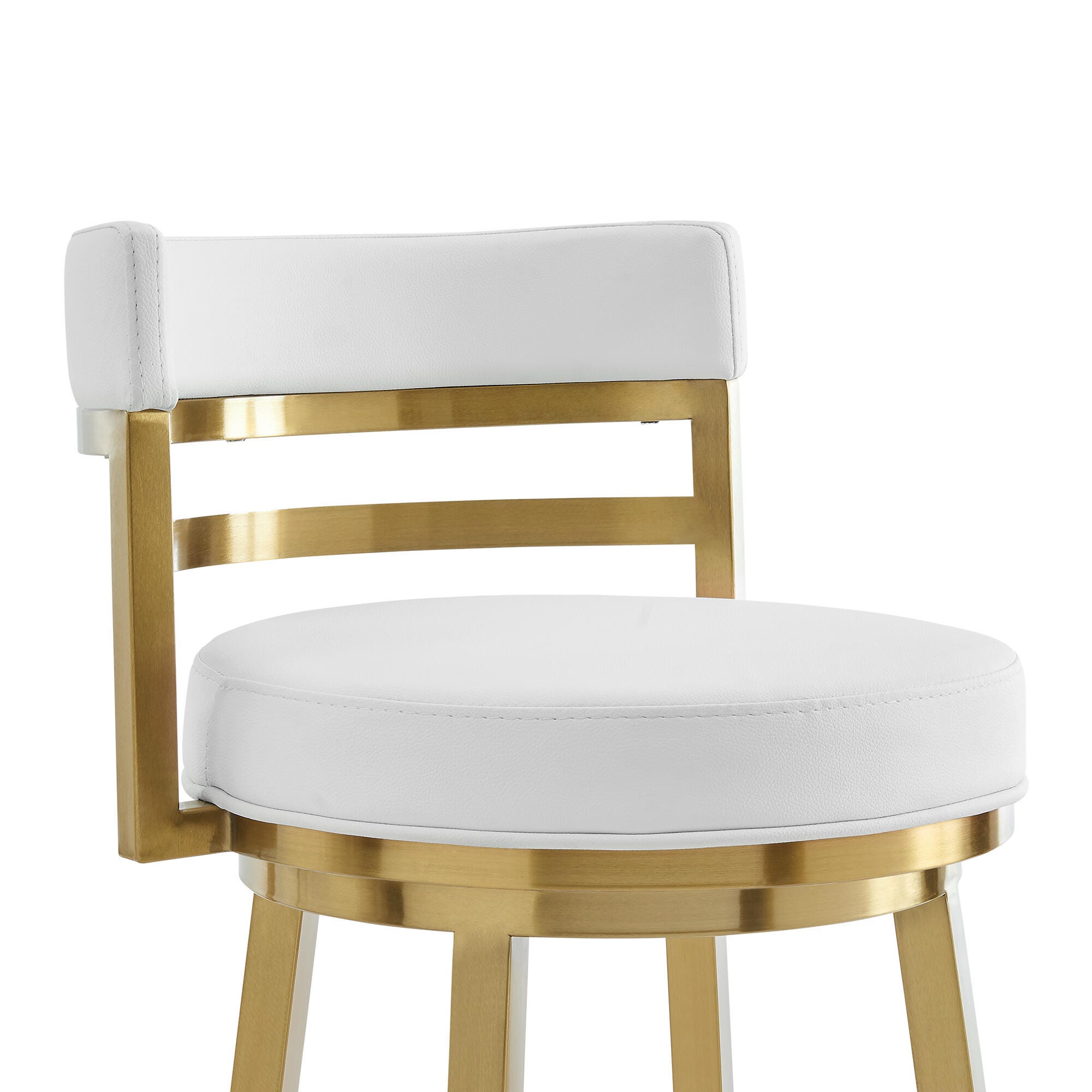 Madrid Swivel Counter Height Bar Stool, White, large