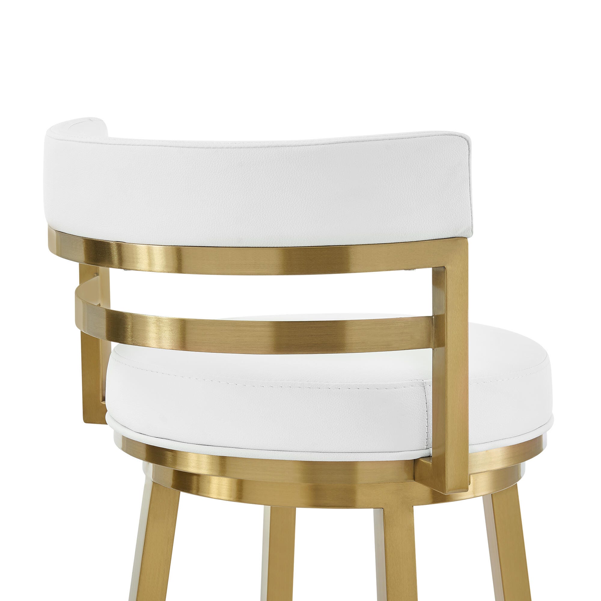 Madrid Swivel Counter Height Bar Stool, White, large