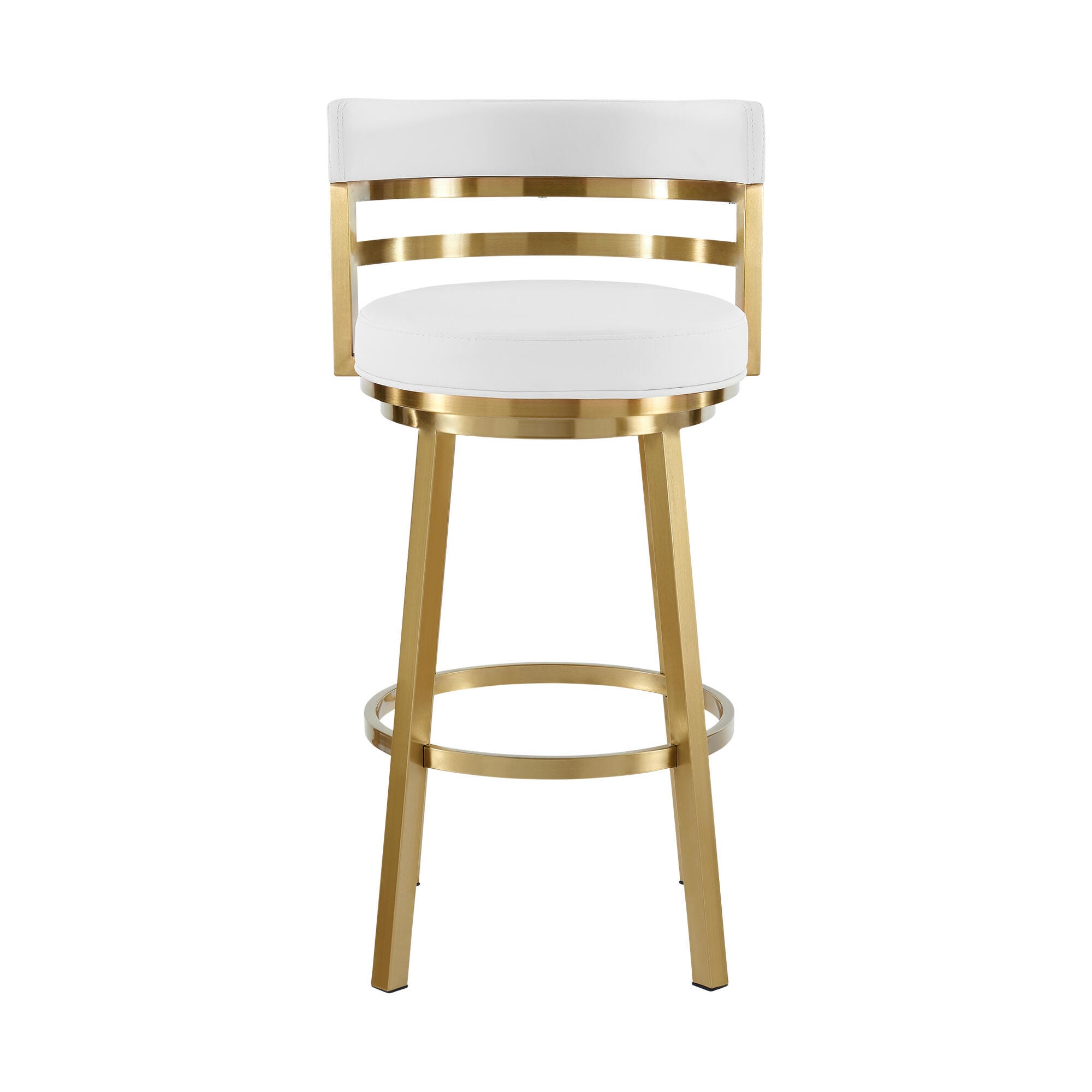 Madrid Swivel Bar Height Bar Stool, White, large