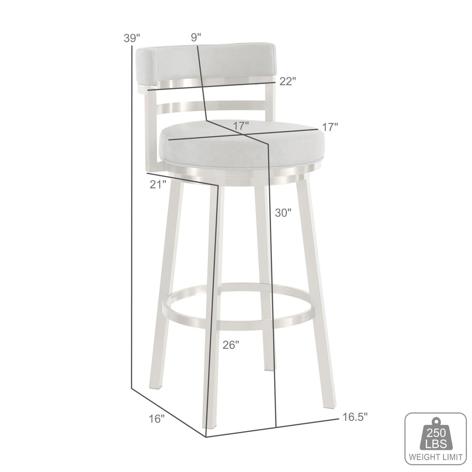 Madrid Swivel Counter Height Bar Stool, Vintage Gray, large