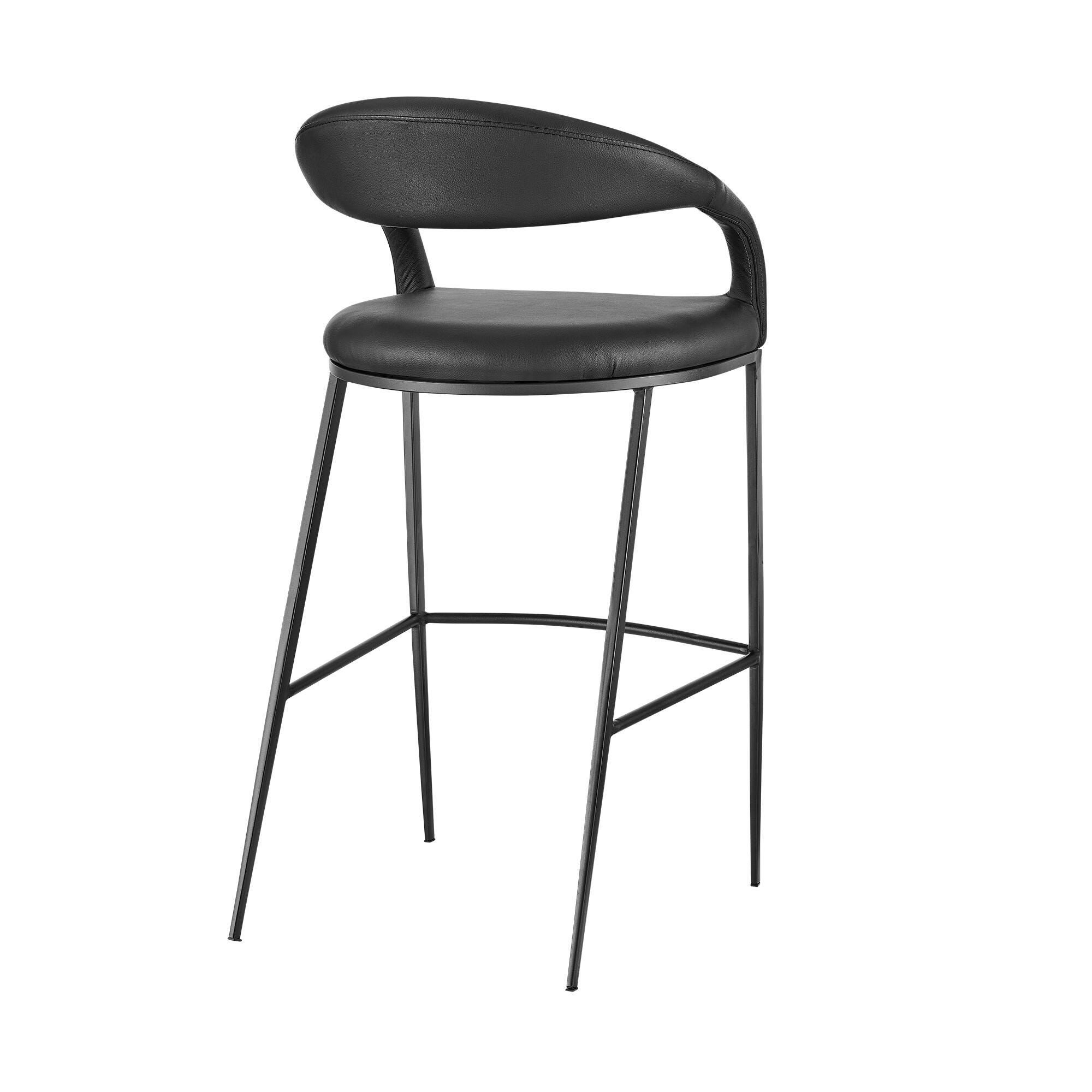 Ramona Counter Height Bar Stool, Black, large