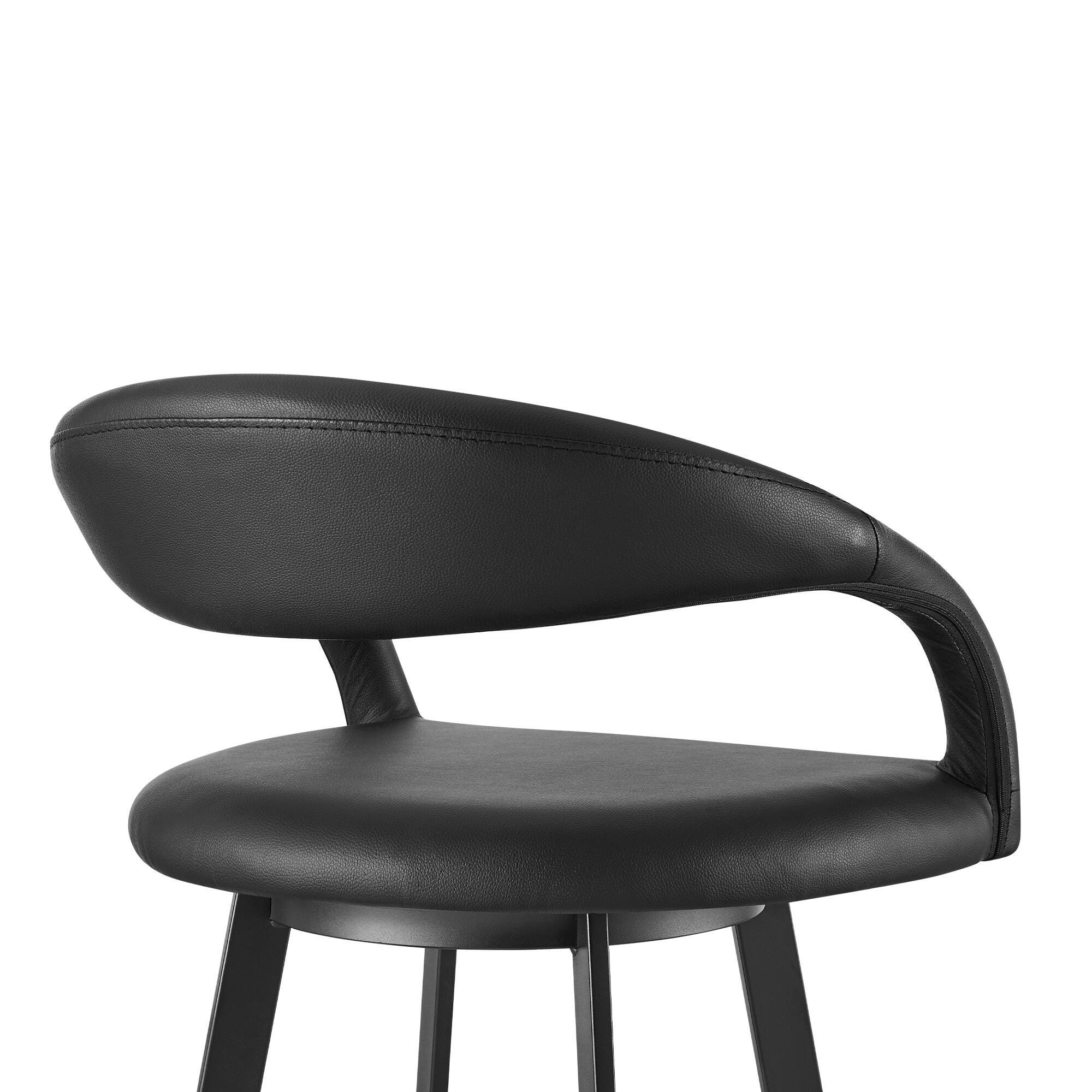 Ramona Swivel Counter Height Bar Stool, Black, large
