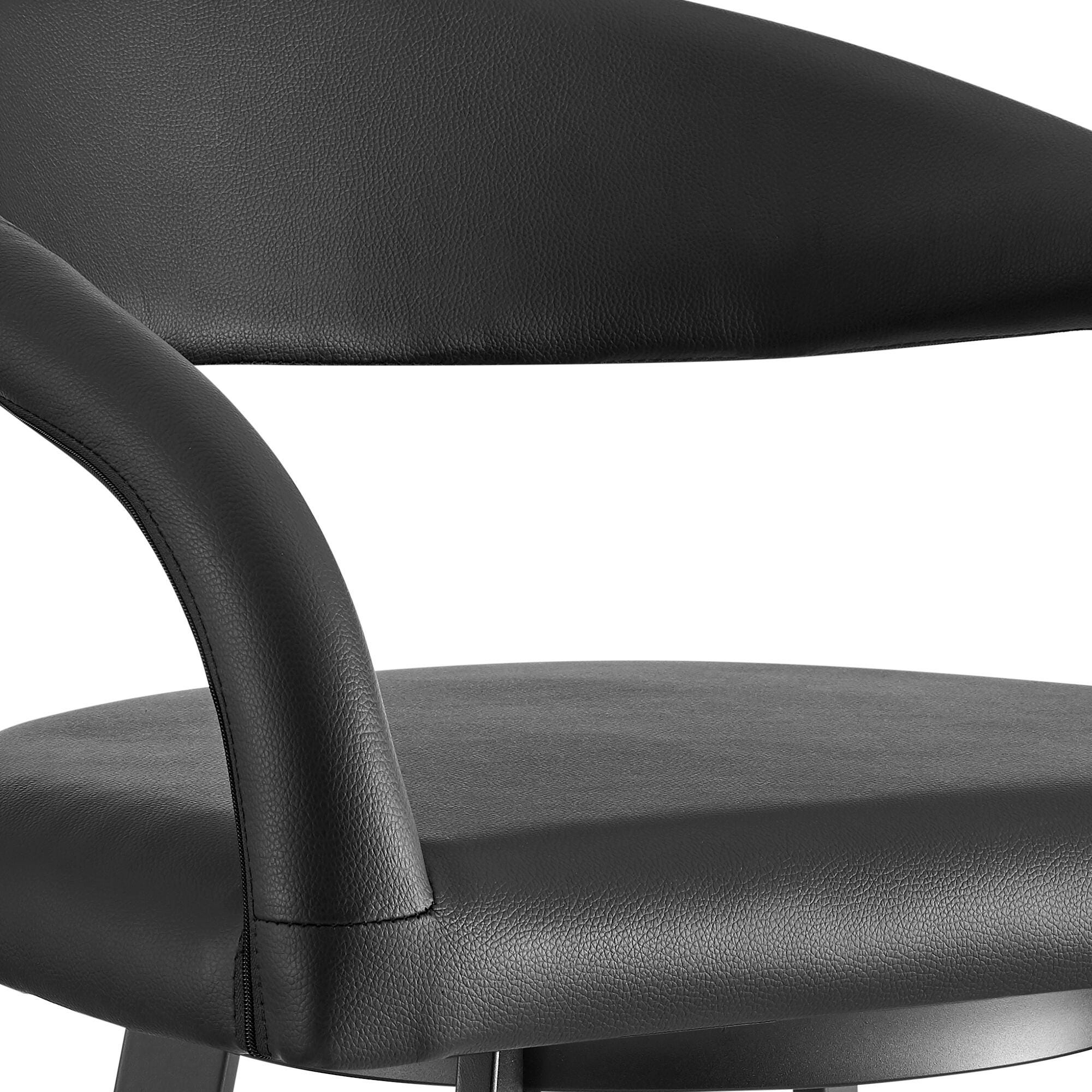 Ramona Swivel Counter Height Bar Stool, Black, large