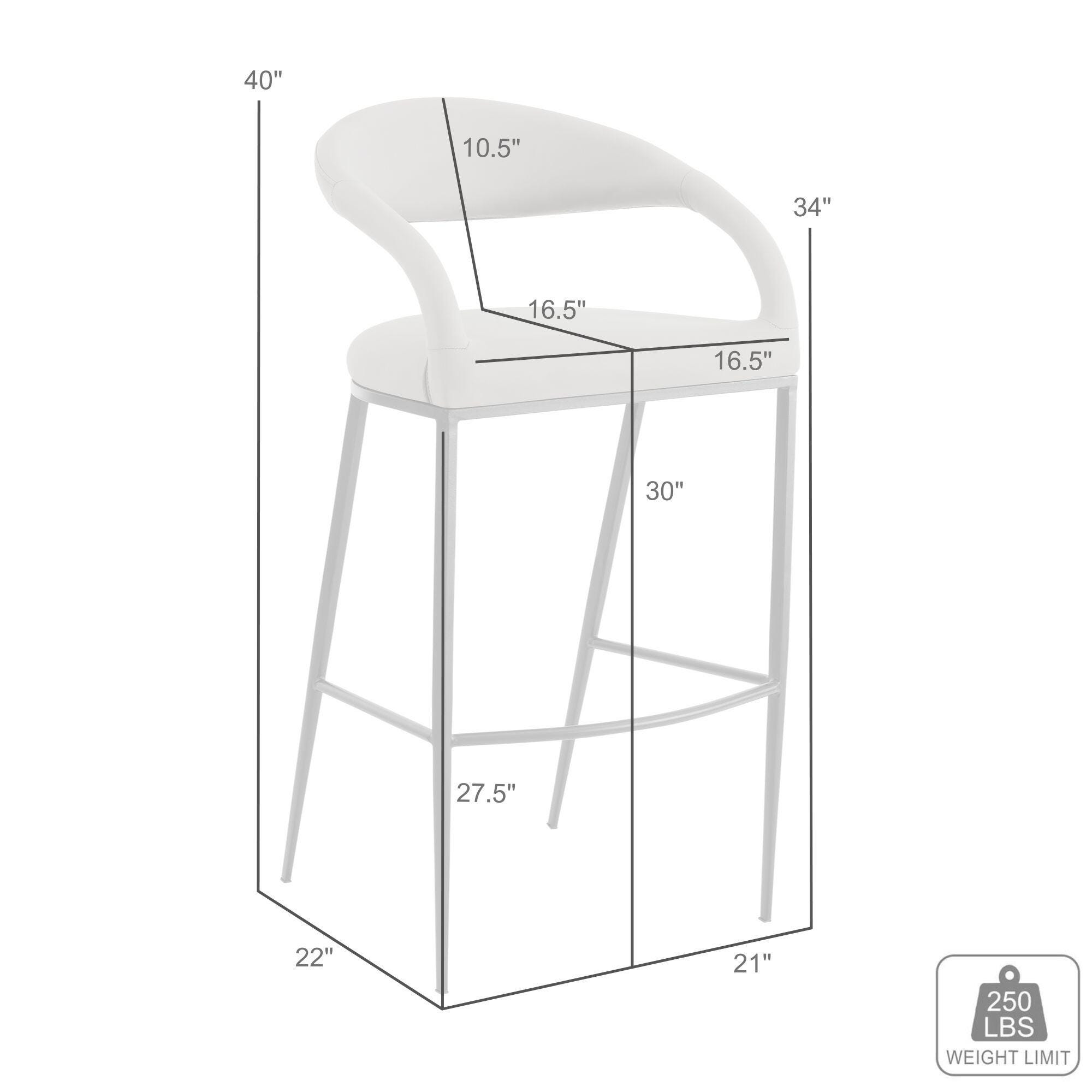 Ramona Counter Height Bar Stool, Black, large