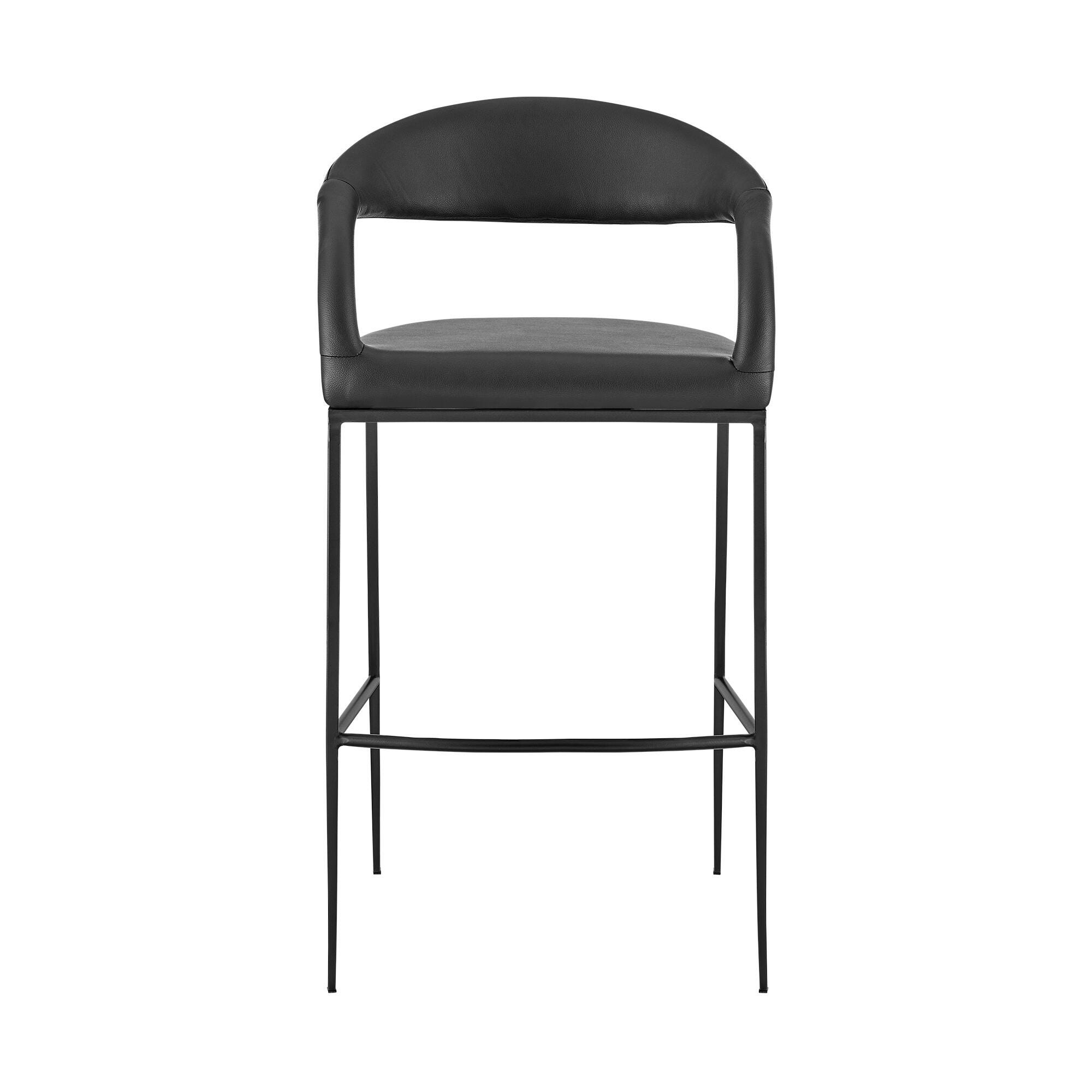 Ramona Counter Height Bar Stool, Black, large