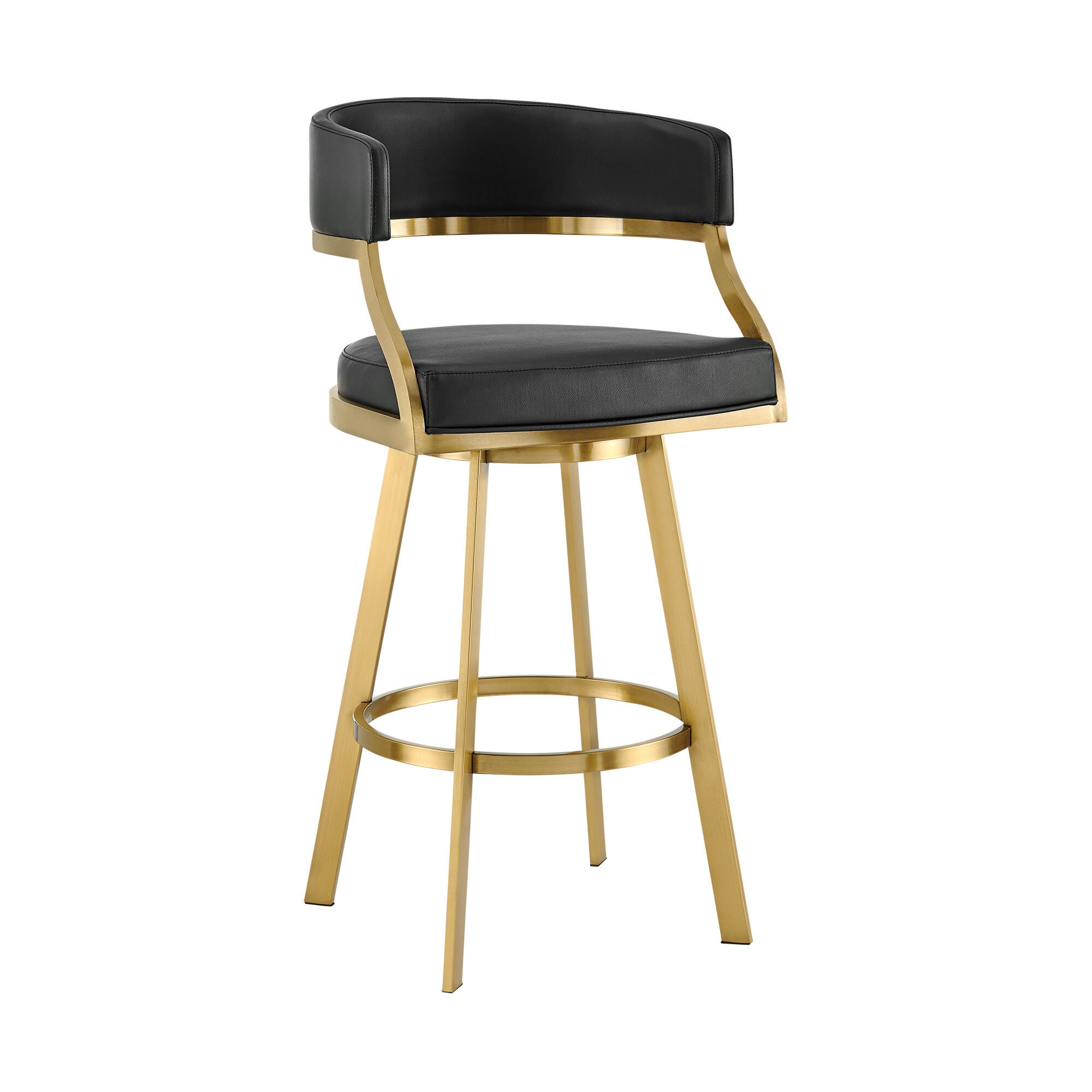 Saturn Swivel Counter Height Bar Stool, Black, large