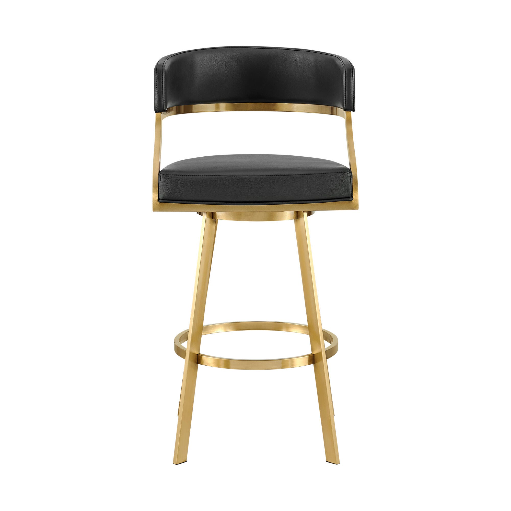 Saturn Swivel Counter Height Bar Stool, Black, large