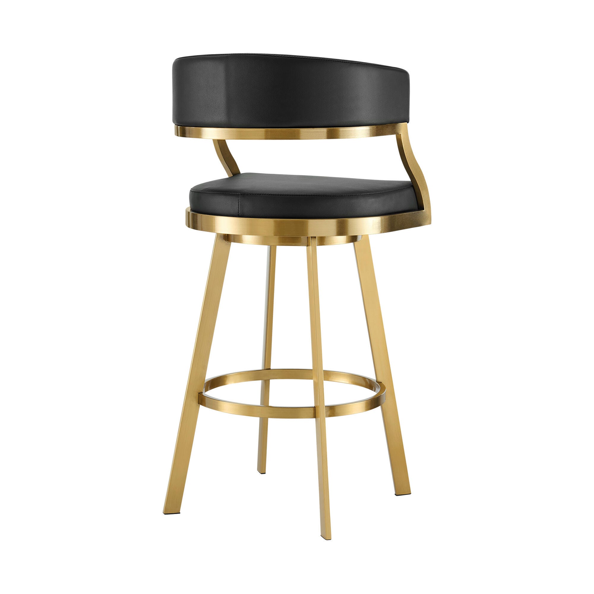 Saturn Swivel Counter Height Bar Stool, Black, large