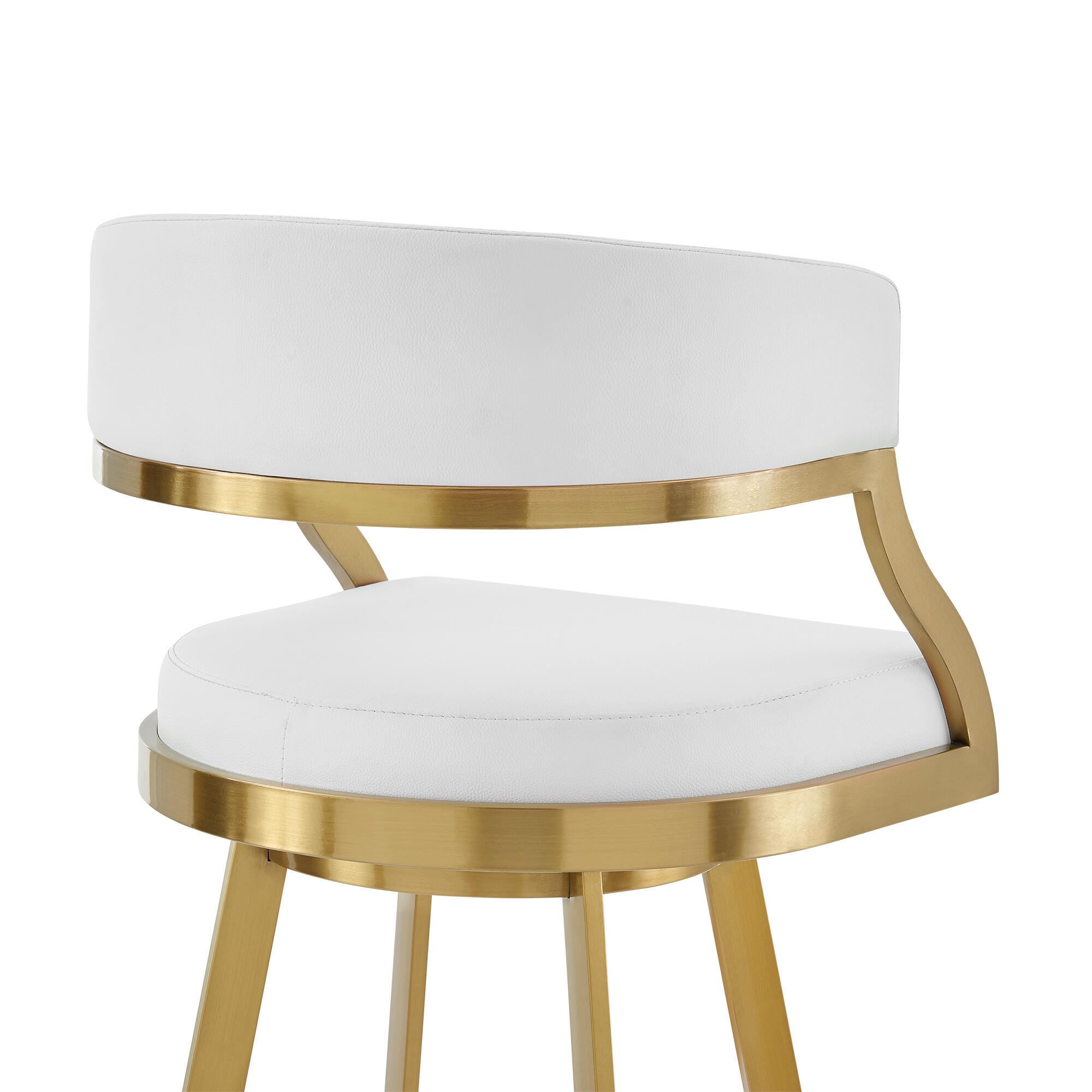 Saturn Swivel Counter Height Bar Stool, White, large