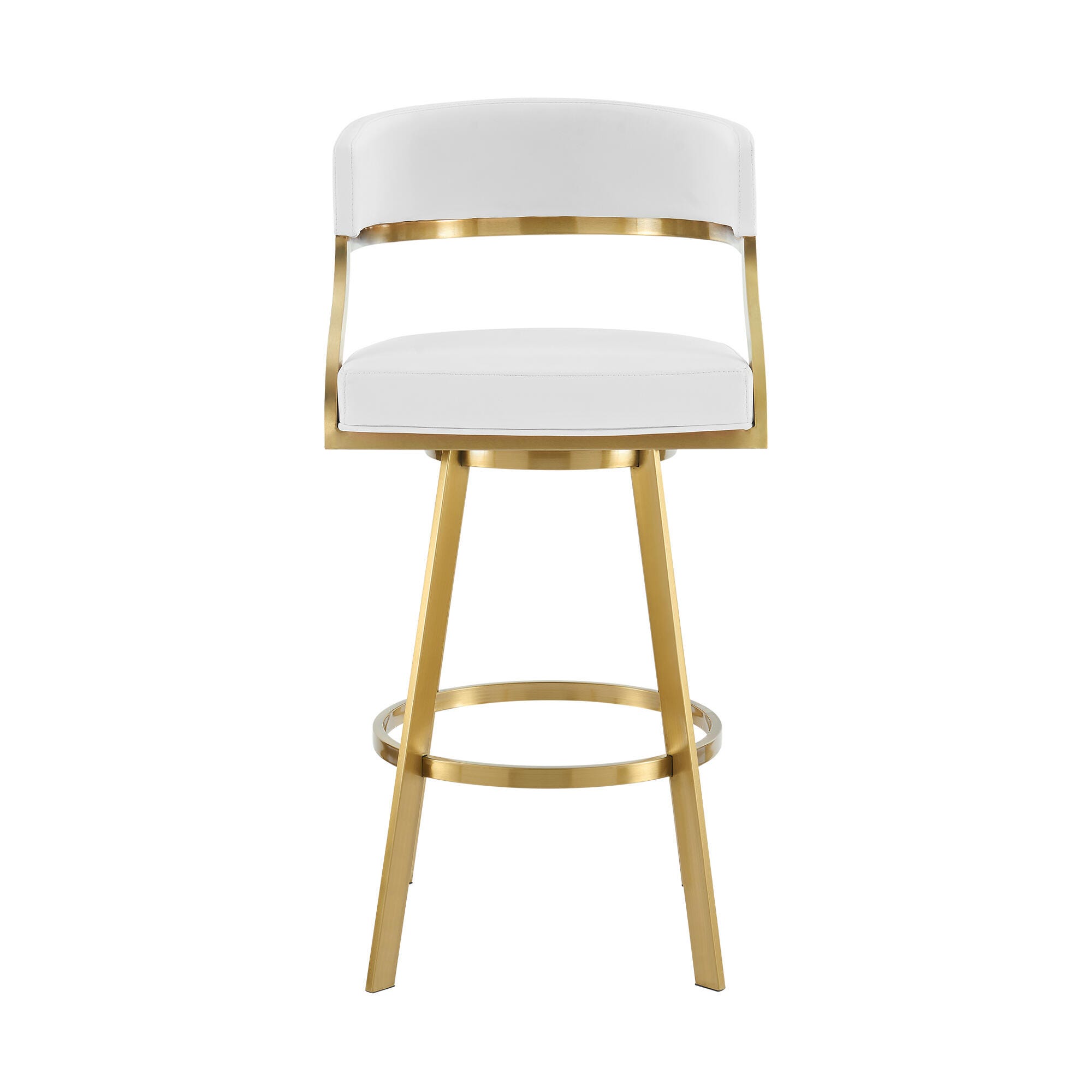 Saturn Swivel Bar Height Bar Stool, White, large