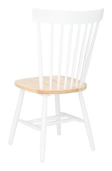 Safavieh Parker Spindle Back Dining Side Chair (Set of 2), White/Natural, large