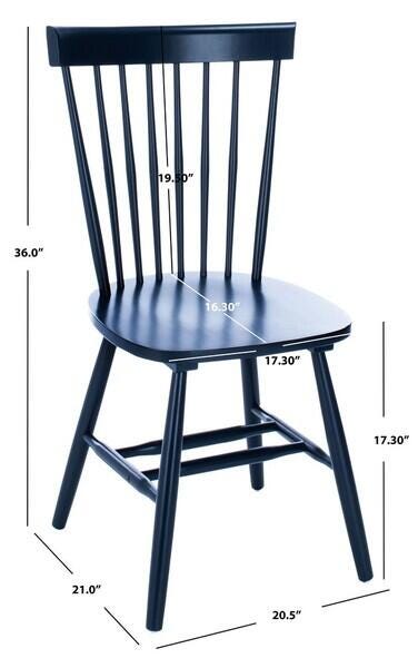 Safavieh Parker Spindle Back Dining Side Chair (Set of 2), Navy, large