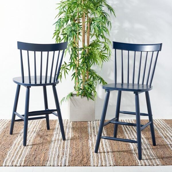 Safavieh Providence Counter Height Bar Stool (Set of 2), Navy, rollover