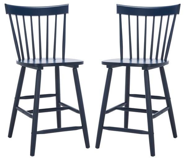 Safavieh Providence Counter Height Bar Stool (Set of 2), Navy, large
