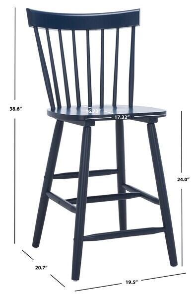 Safavieh Providence Counter Height Bar Stool (Set of 2), Navy, large