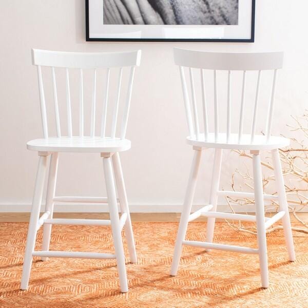 Safavieh Providence Counter Height Bar Stool (Set of 2), White, rollover