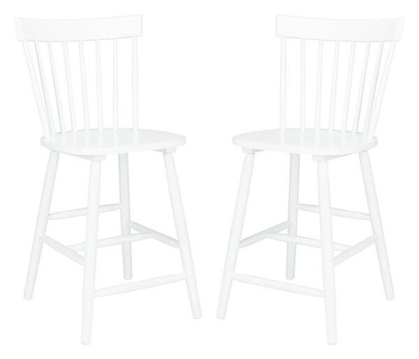 Safavieh Providence Counter Height Bar Stool (Set of 2), White, large