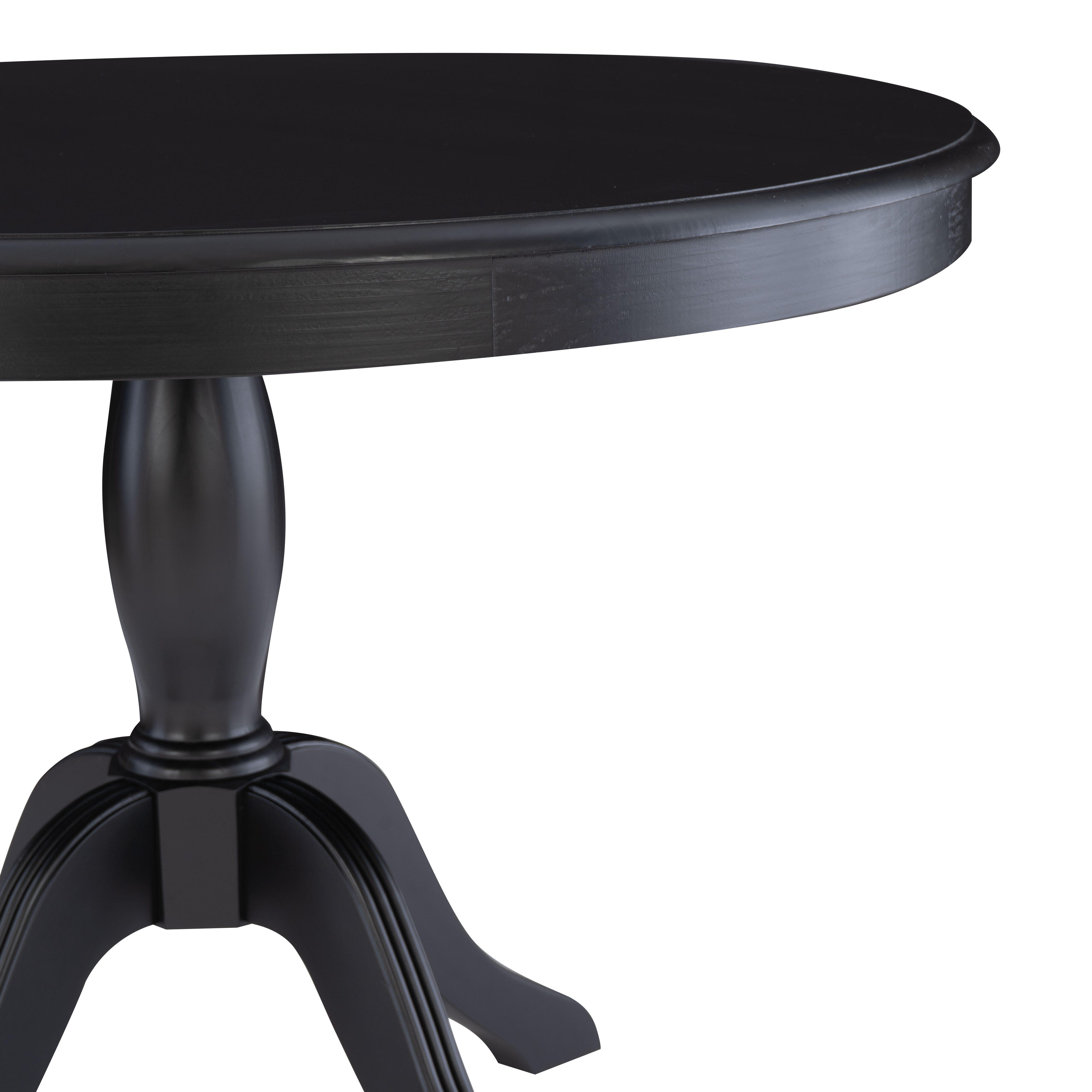 Linon Landin Pedestal Table, Black, large