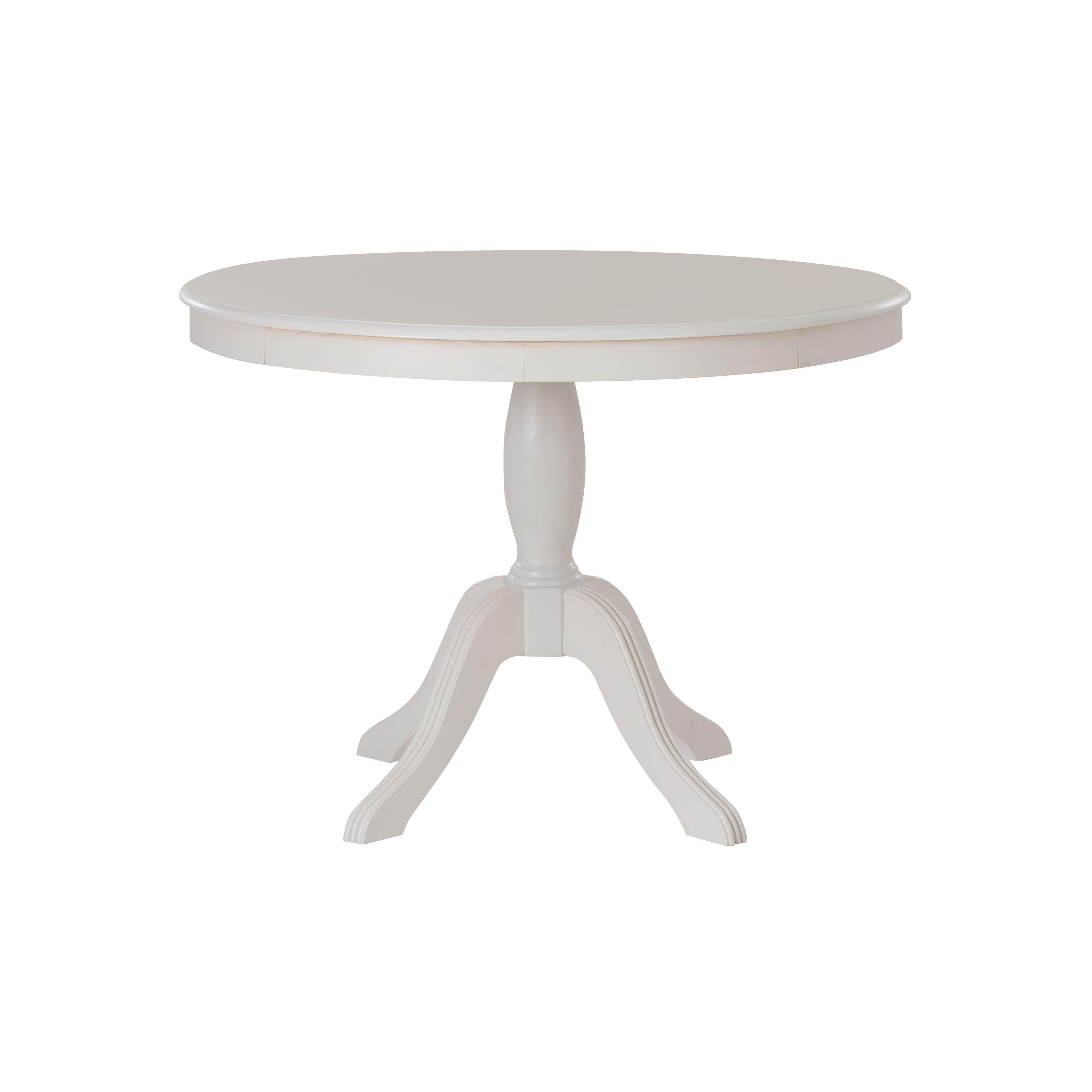Linon Landin Pedestal Table, White, large