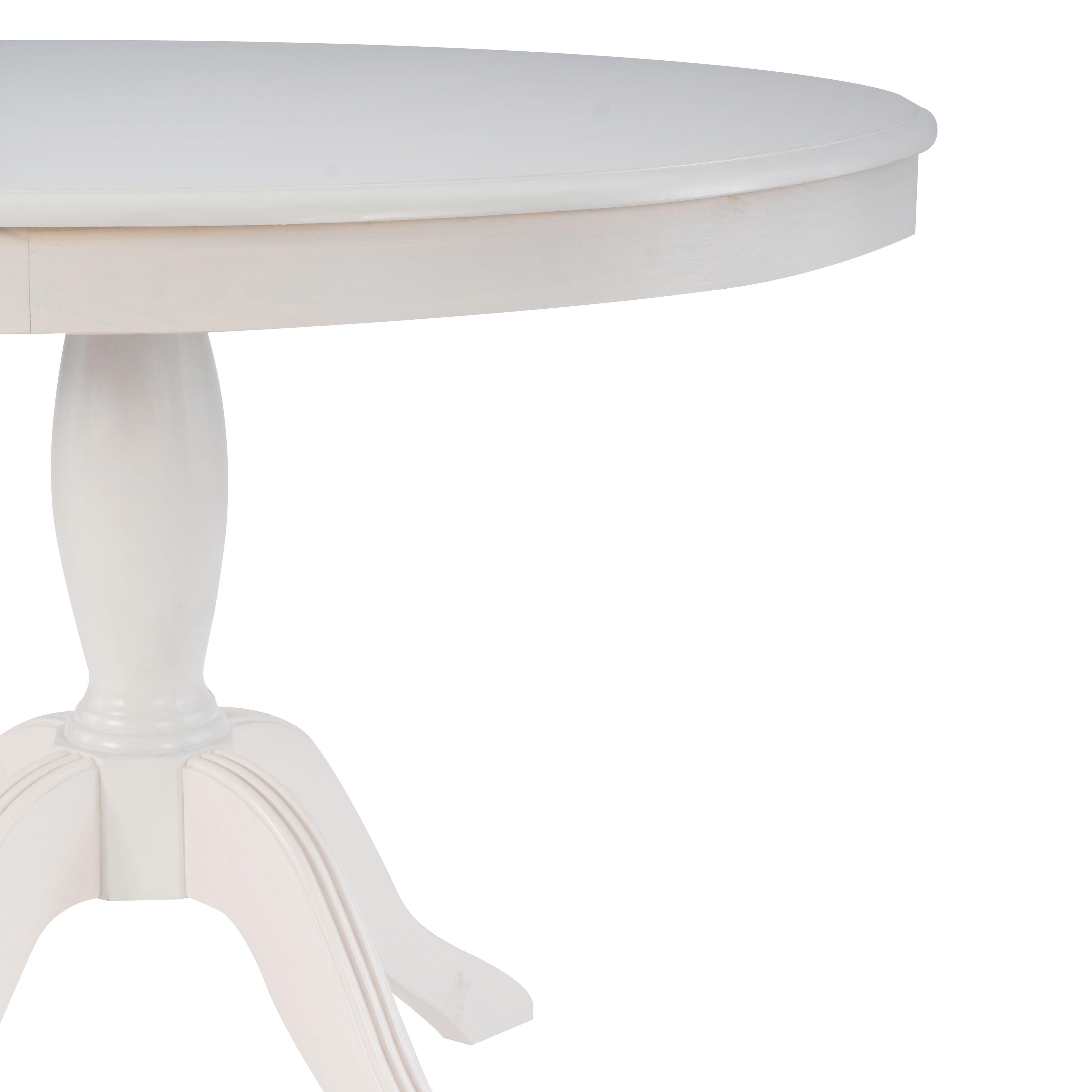 Linon Landin Pedestal Table, White, large