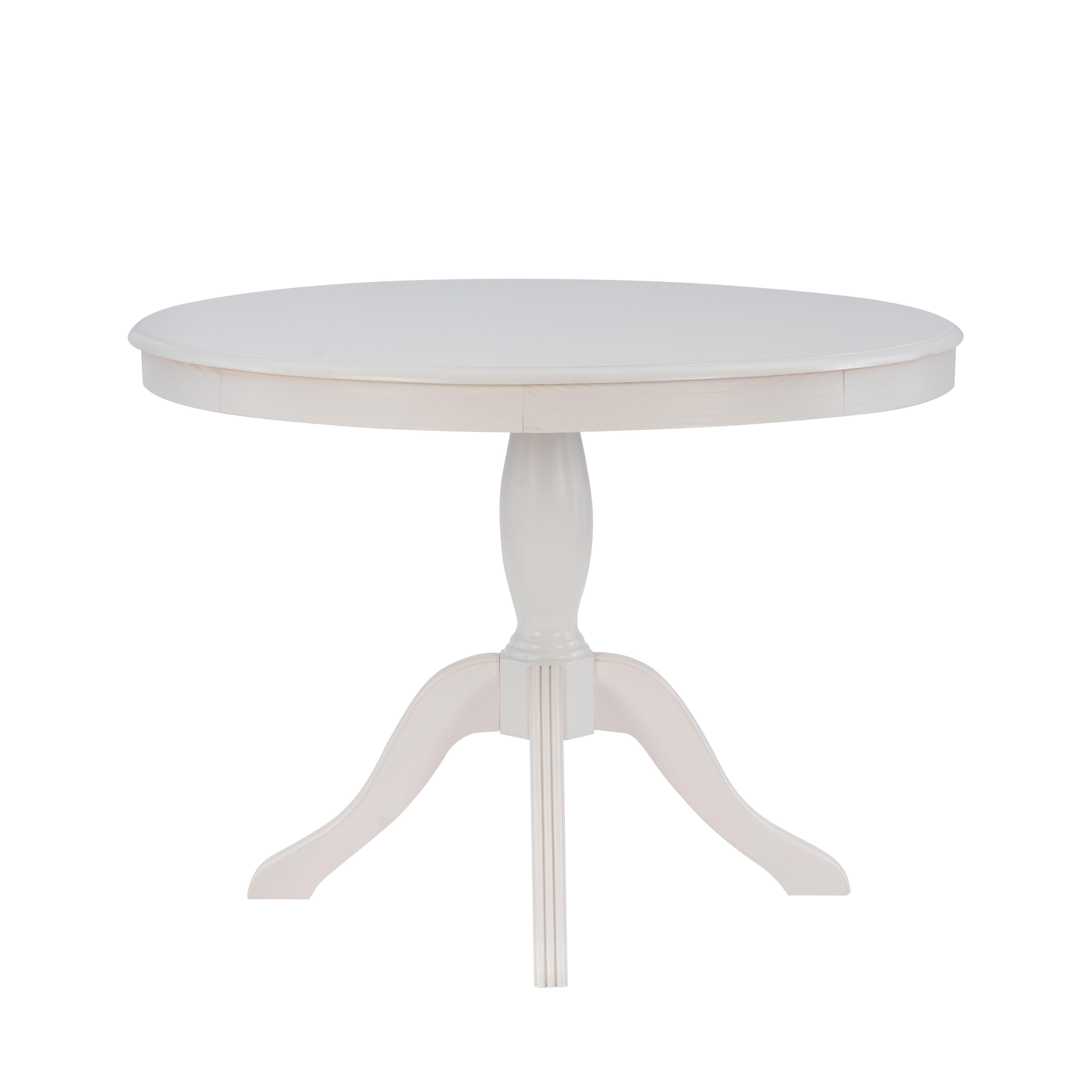Linon Landin Pedestal Table, White, large
