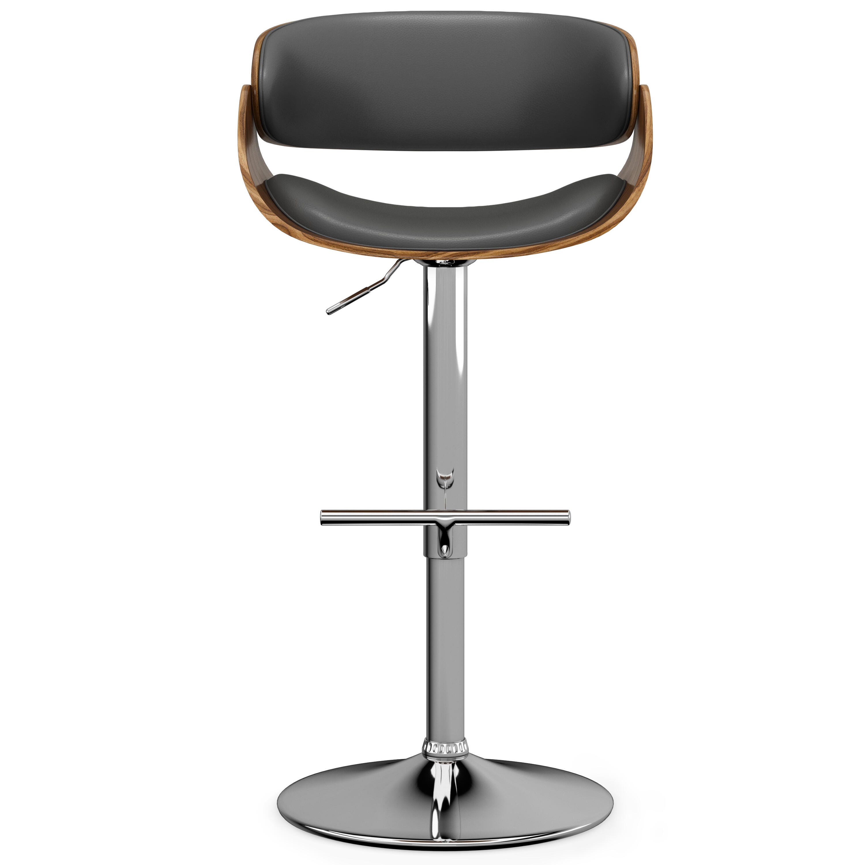 Simpli Home Amery Adjustable Swivel Bar Stool, Charcoal Gray, large