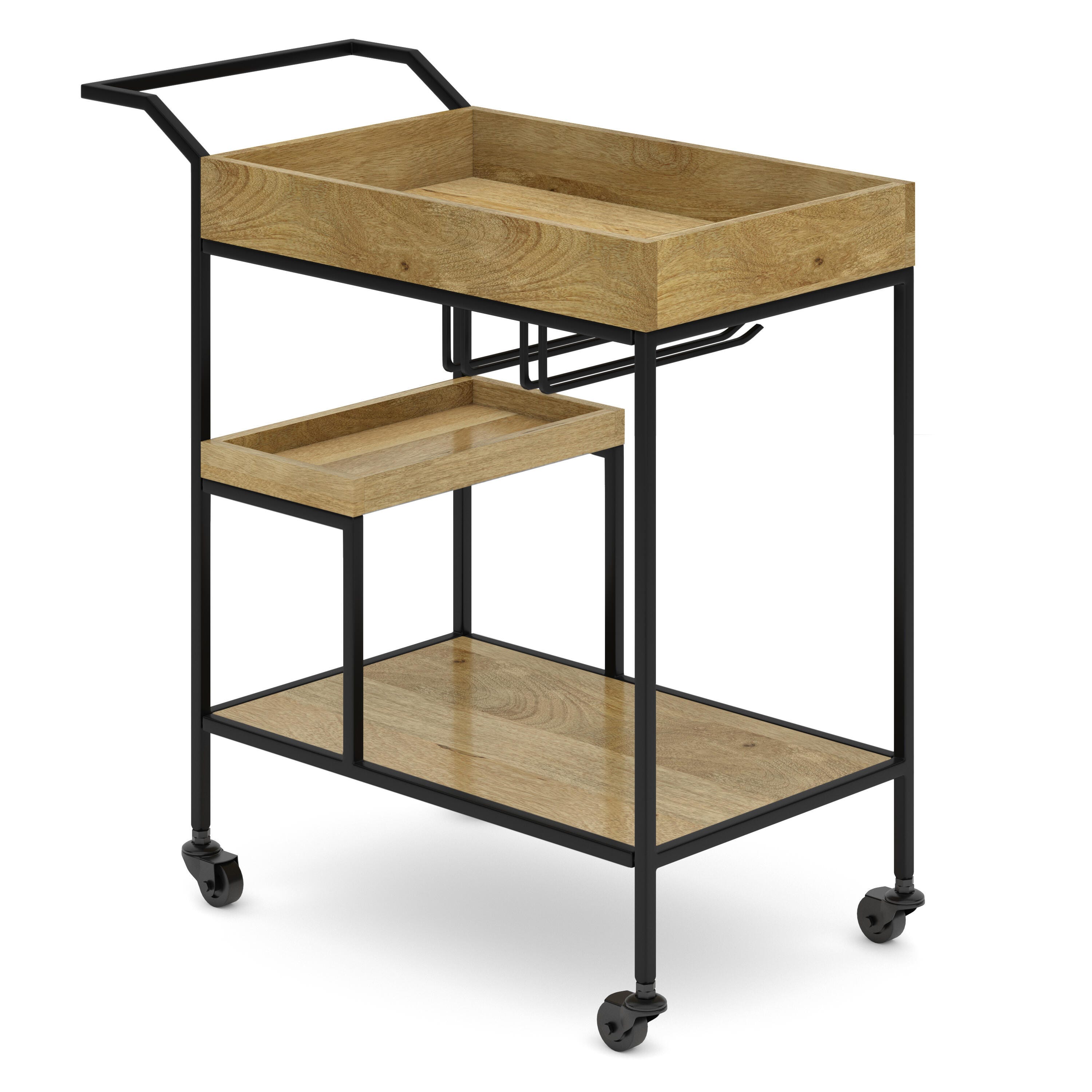 Simpli Home Barnes Bar Cart, , large