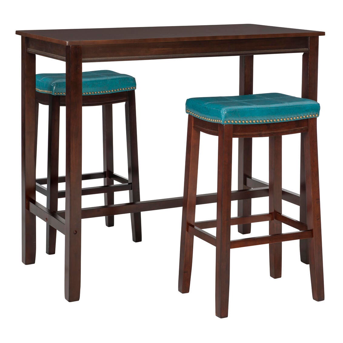 Linon Claridge Three Piece Bar Set, Blue, large