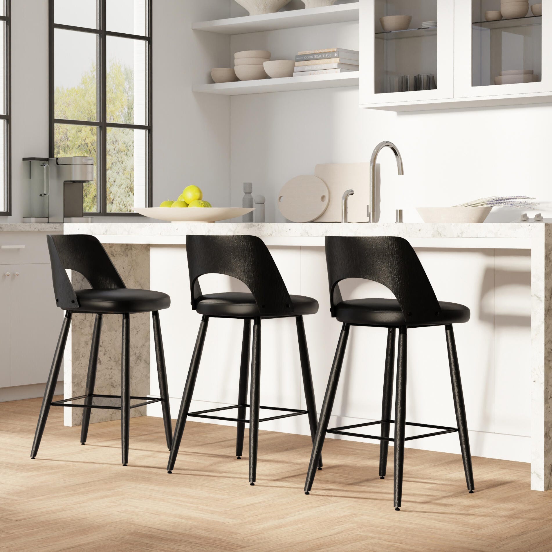 Simpli Home Callie Counter Height Bar Stool (Set of 2), , large