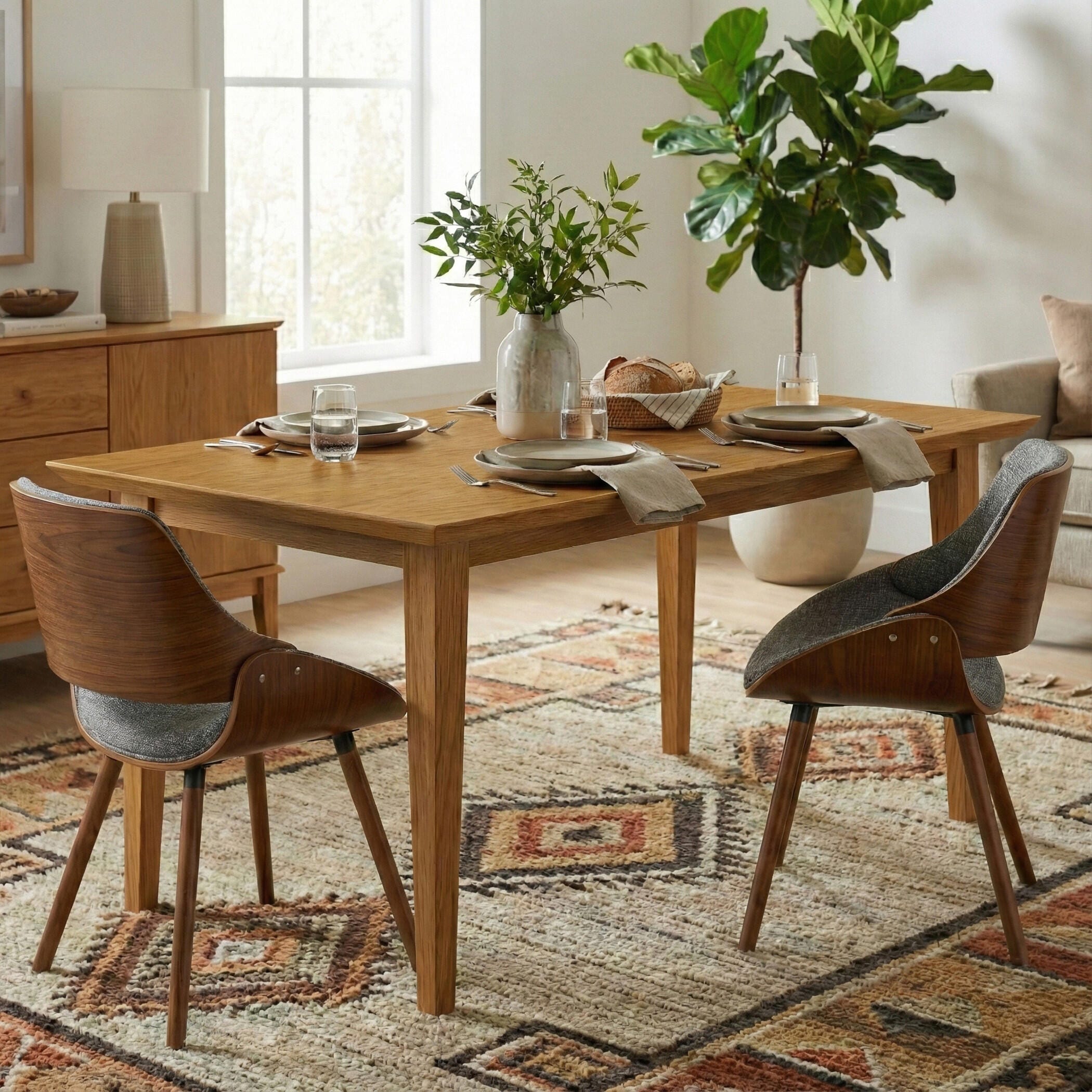 Simpli Home Colby Dining Table, Oak, large