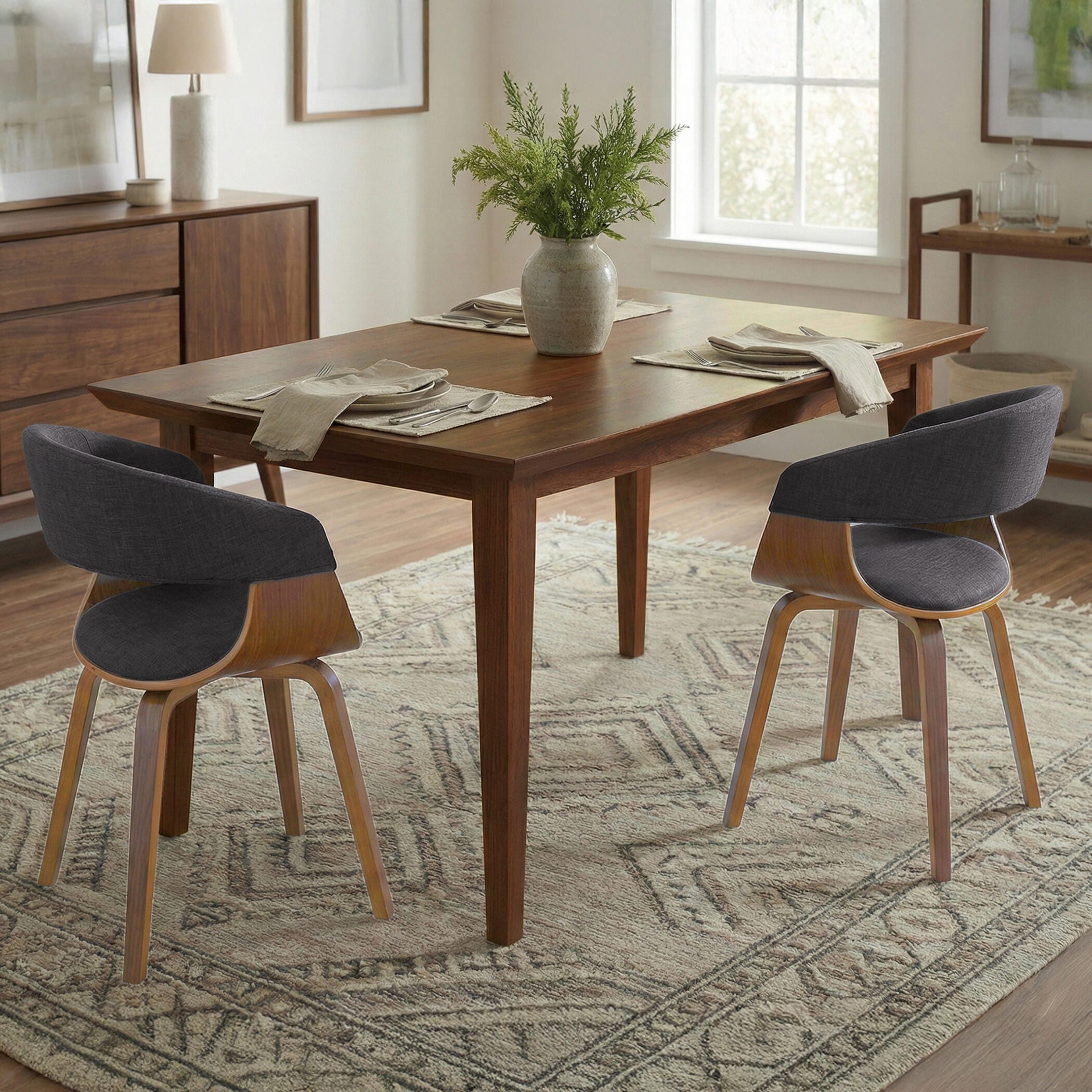 Simpli Home Colby Dining Table, Walnut, large