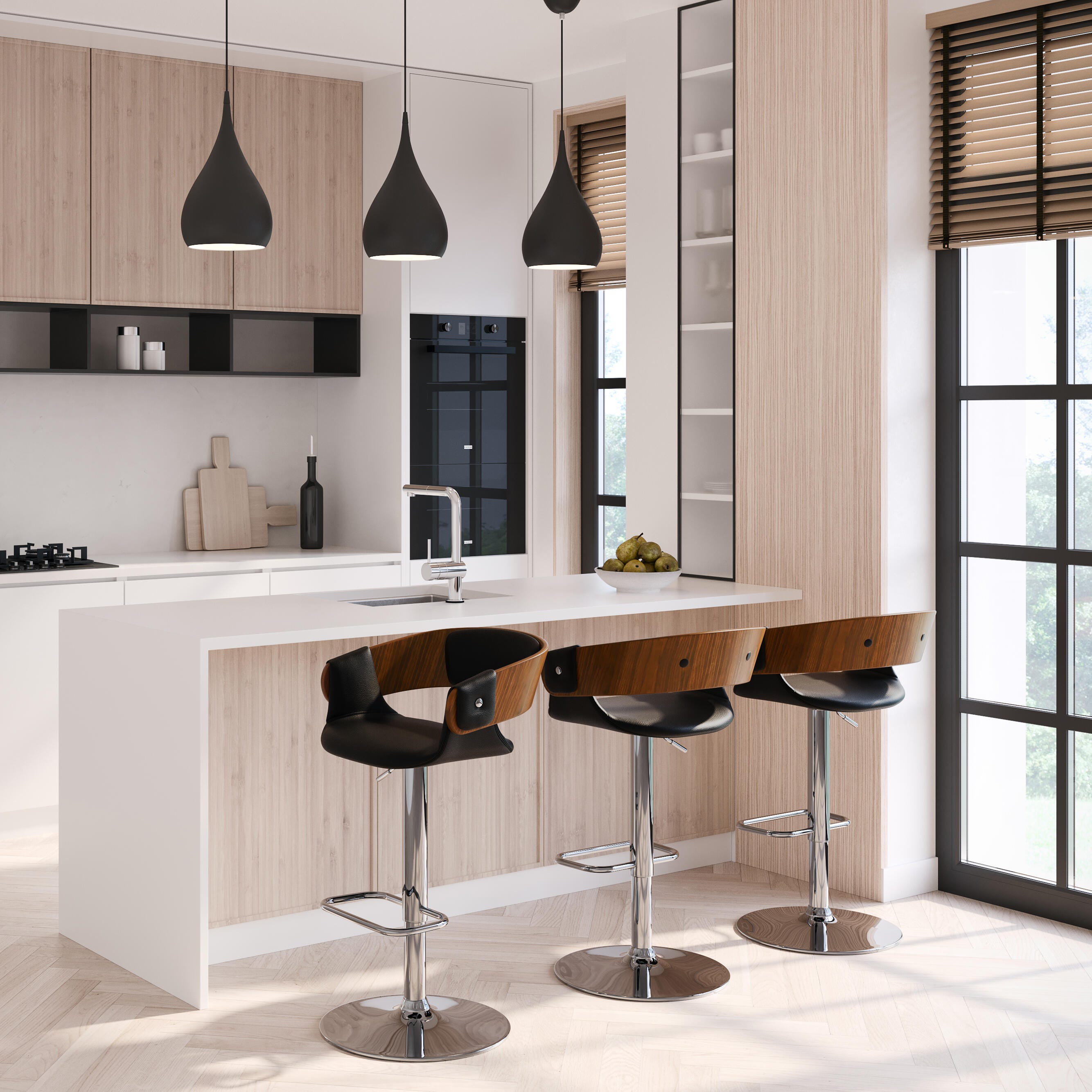 Simpli Home Farrell Adjustable Swivel Bar Stool, , rollover