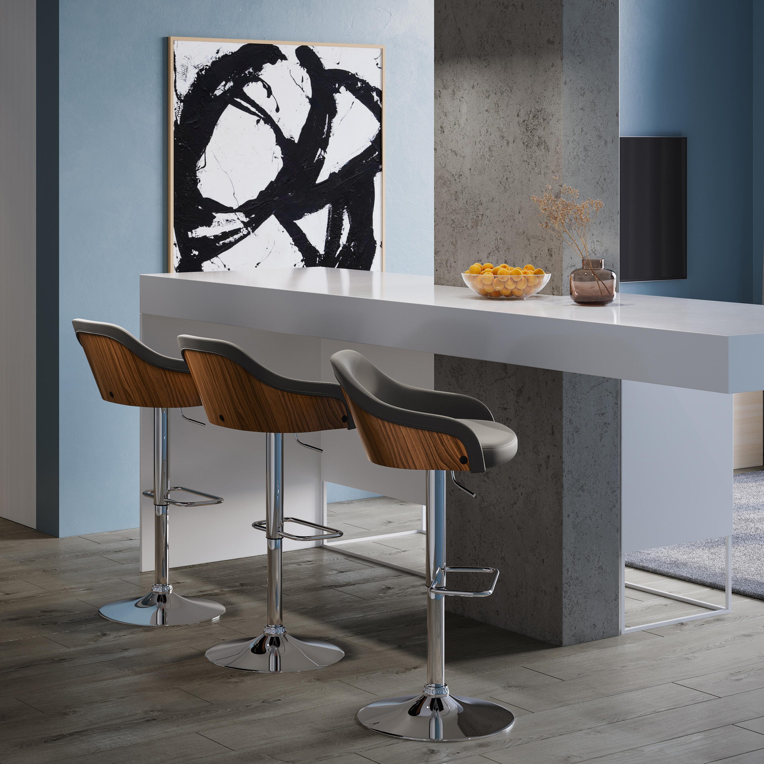 Simpli Home Hutton Adjustable Swivel Bar Stool, , rollover