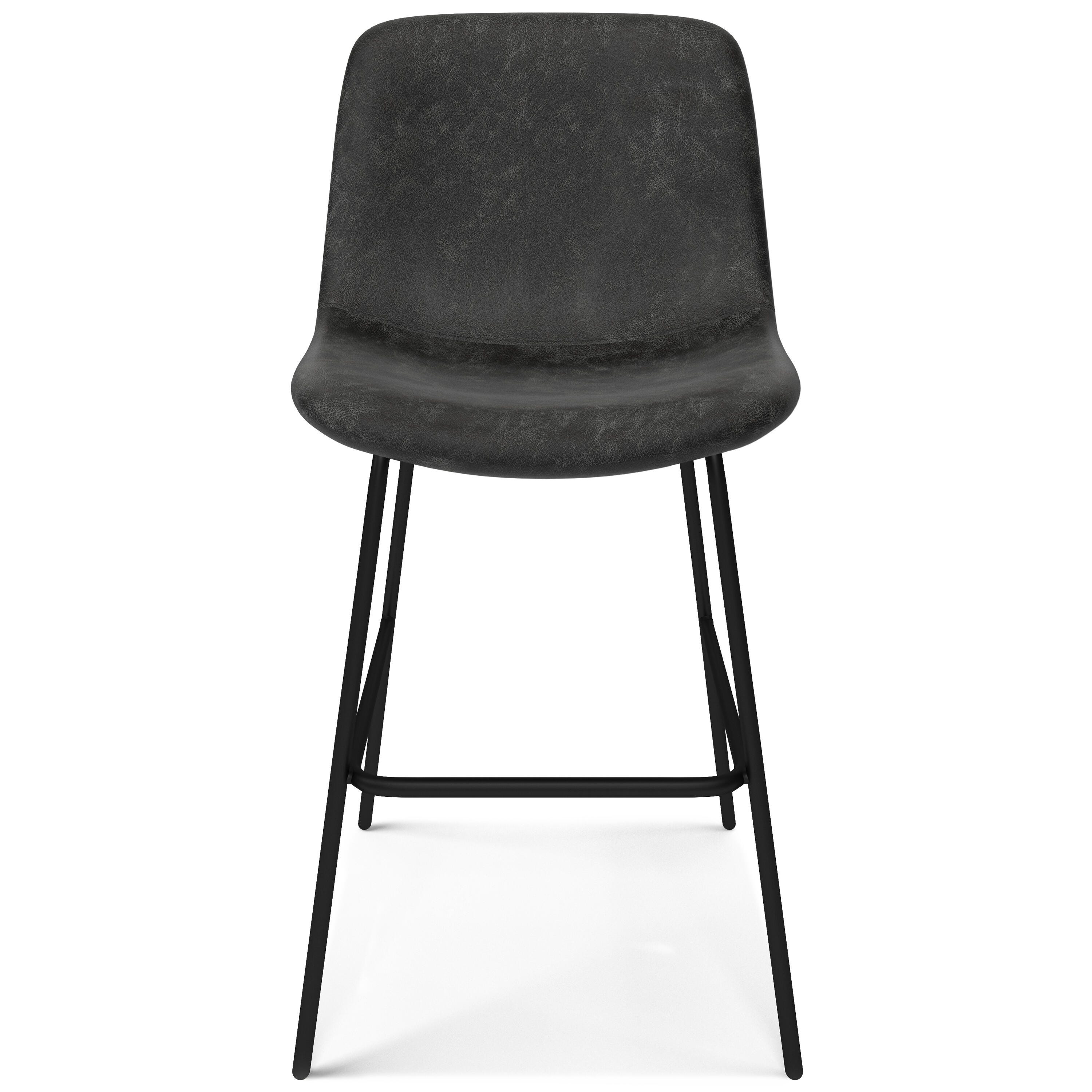 Simpli Home Jolie Counter Height Bar Stool (Set of 2), Charcoal Gray, large